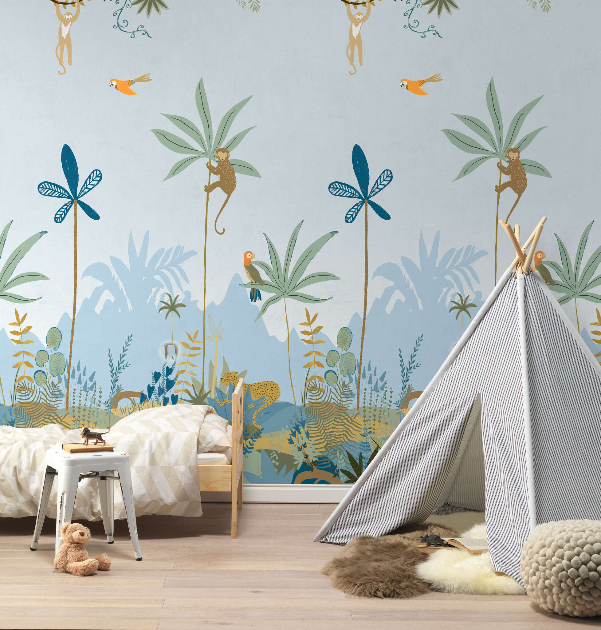 10-360141 Raumbilder 1 Non-woven wallpaper in blue-mocha Schöner Wohnen 2 360141
