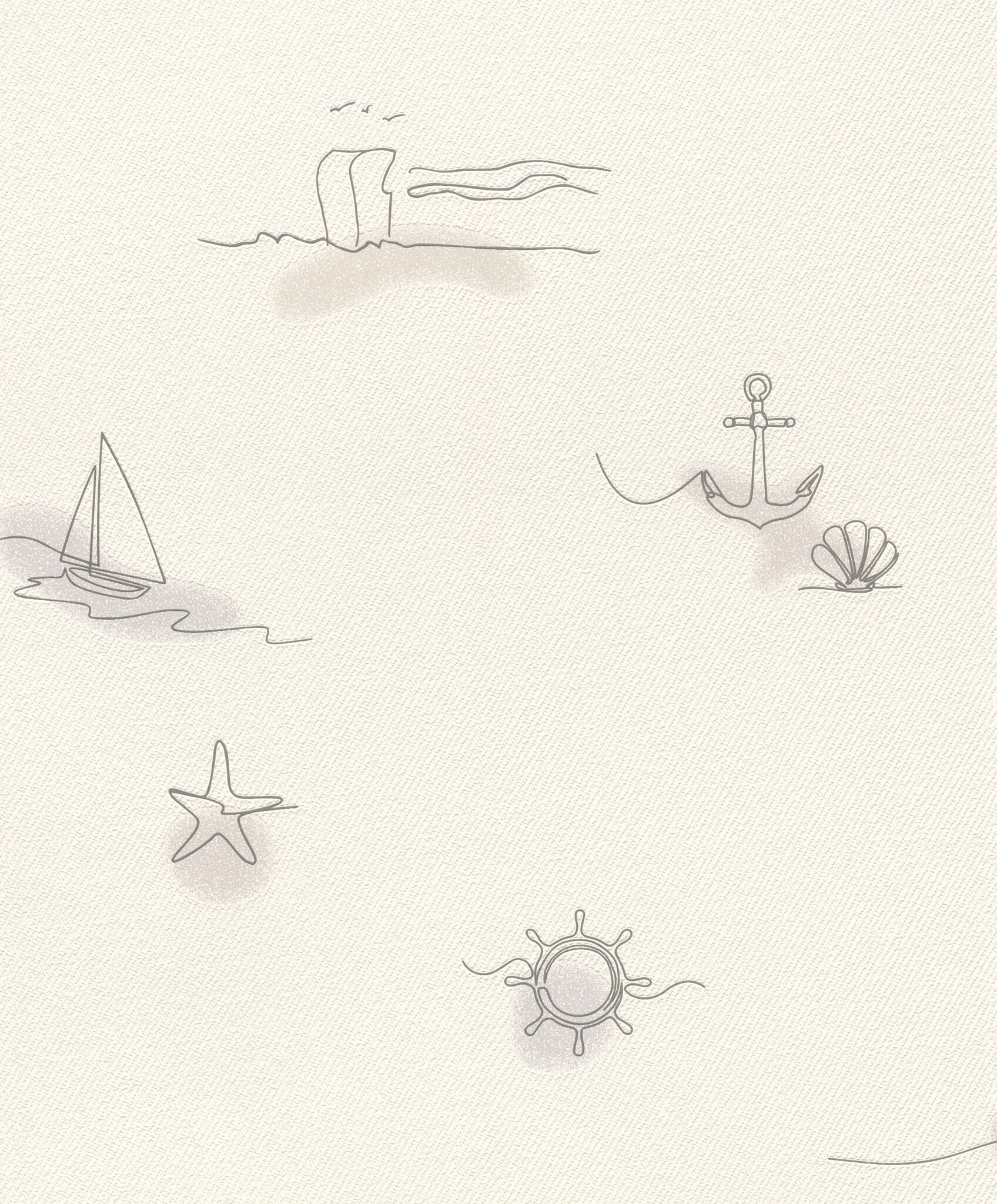 Vliestapete Maritim in Beige 429534 Non-woven wallpaper in beige-sand Selection Relief/non-woven 429534