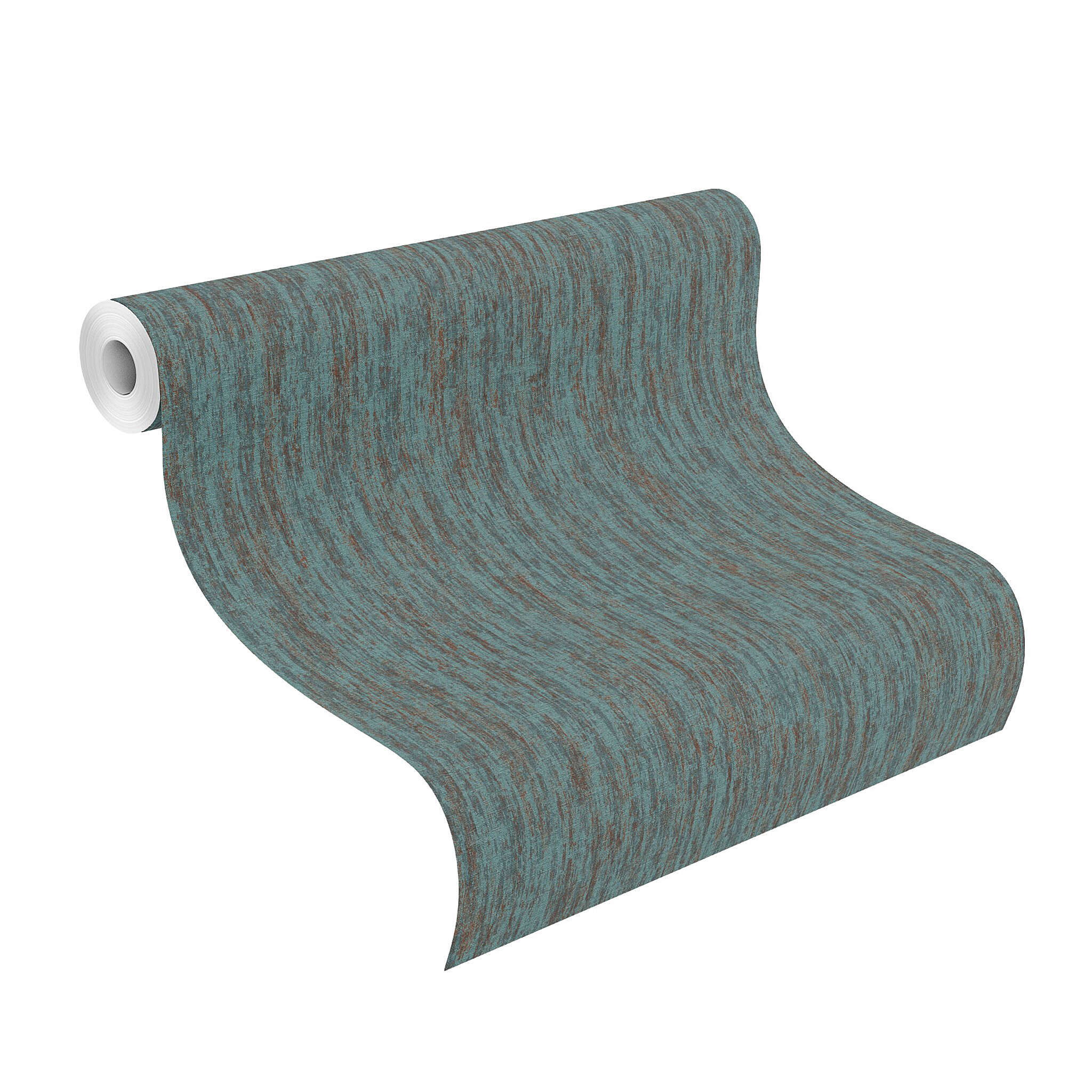 10-704235 Rolle abgerollt 1 Non-woven wallpaper in turquoise-dark turquoise Selection 704235