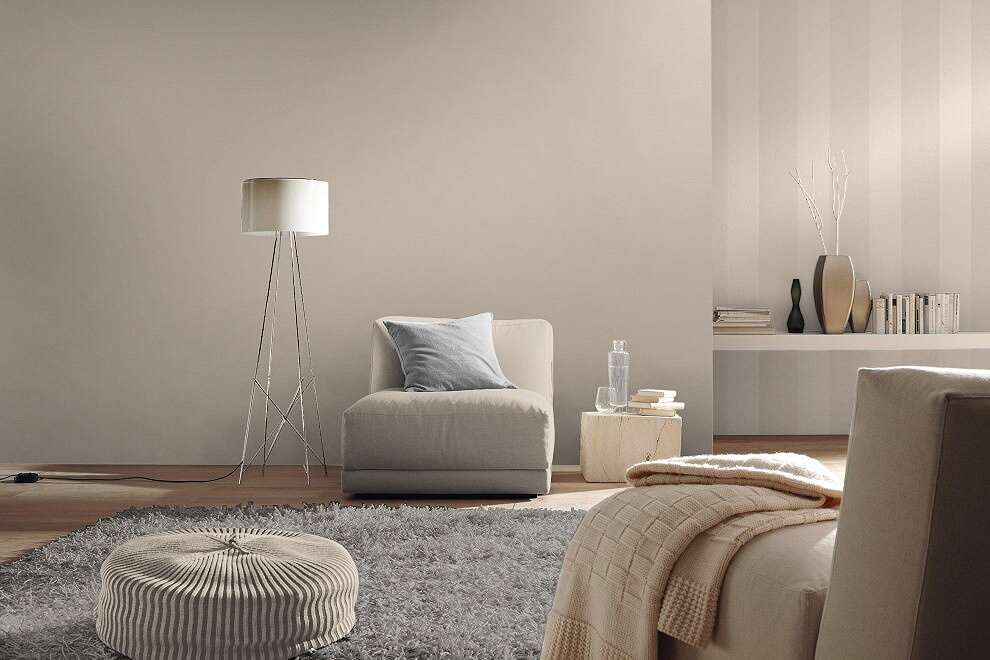 10-448771 Raumsituationen 1 Wallpaper with stripes in beige - Florentine 448771