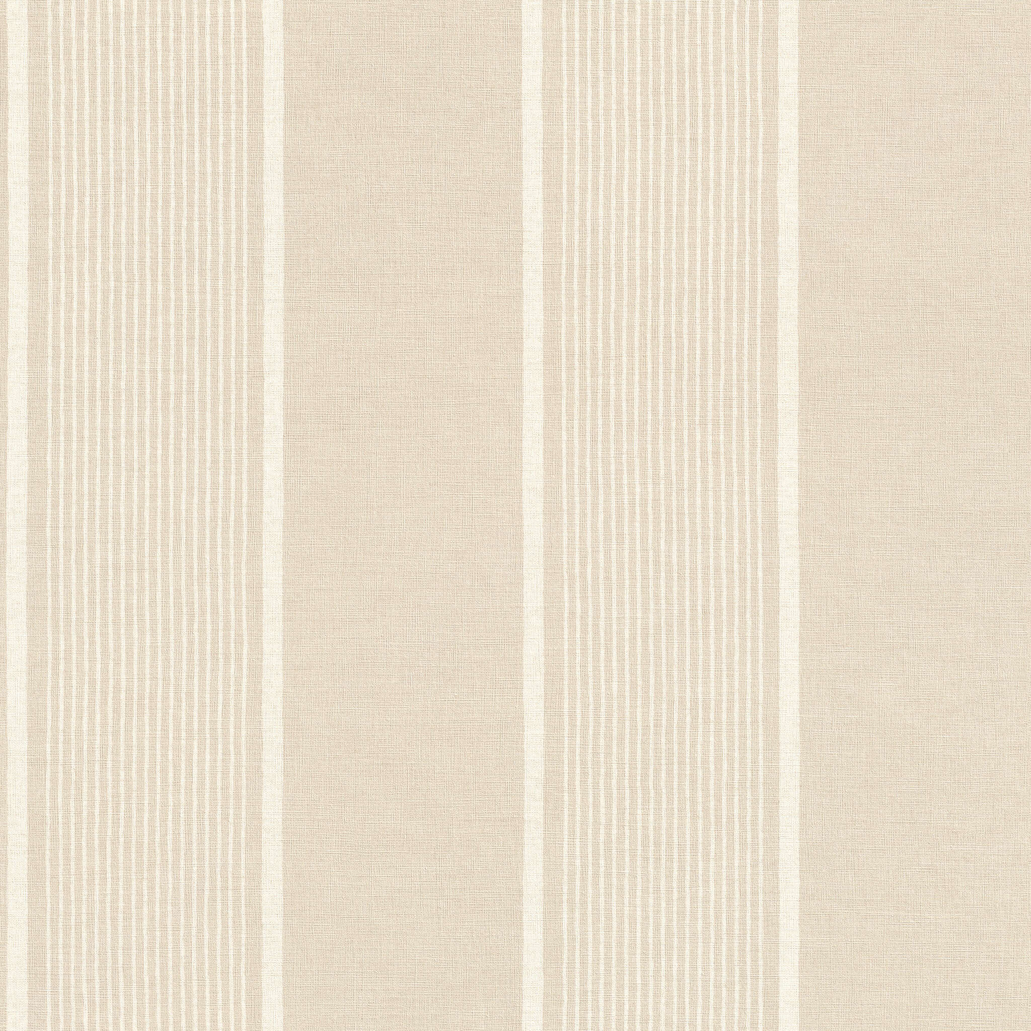 Vliestapete mit Streifen in Beige 463910 Subtle striped wallpaper with alternating wide and narrow lines in natural beige tones – classic, elegant and versatile.