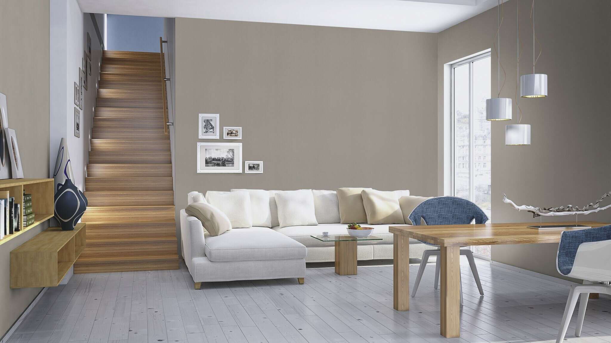 10-555875 Raumsituationen 4 Papier peint uni intissé gris-gris foncé Lirico 555875
