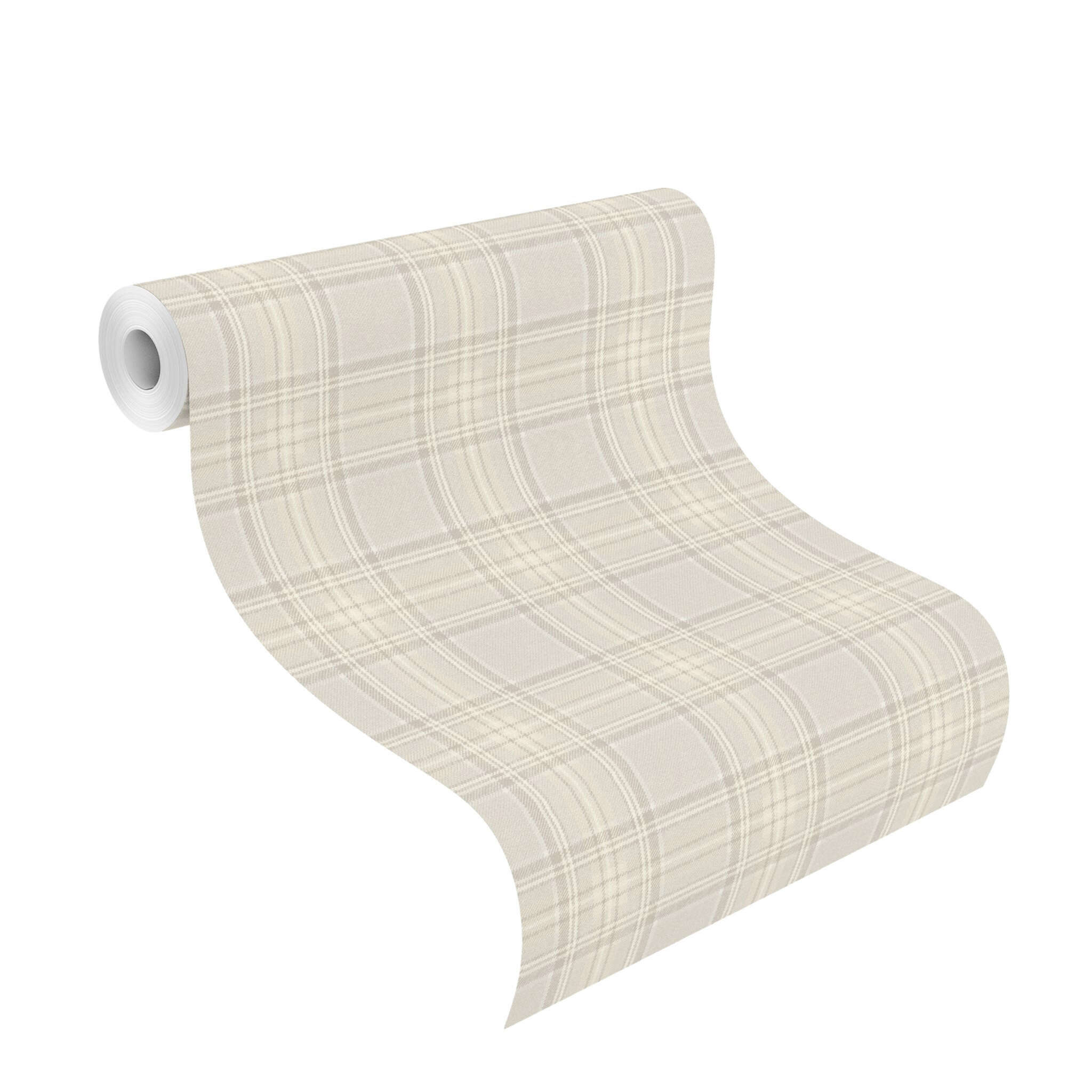 10-537444 Rolle abgerollt 1 Rouleau de déroulé avec Papier peint à motif tartan