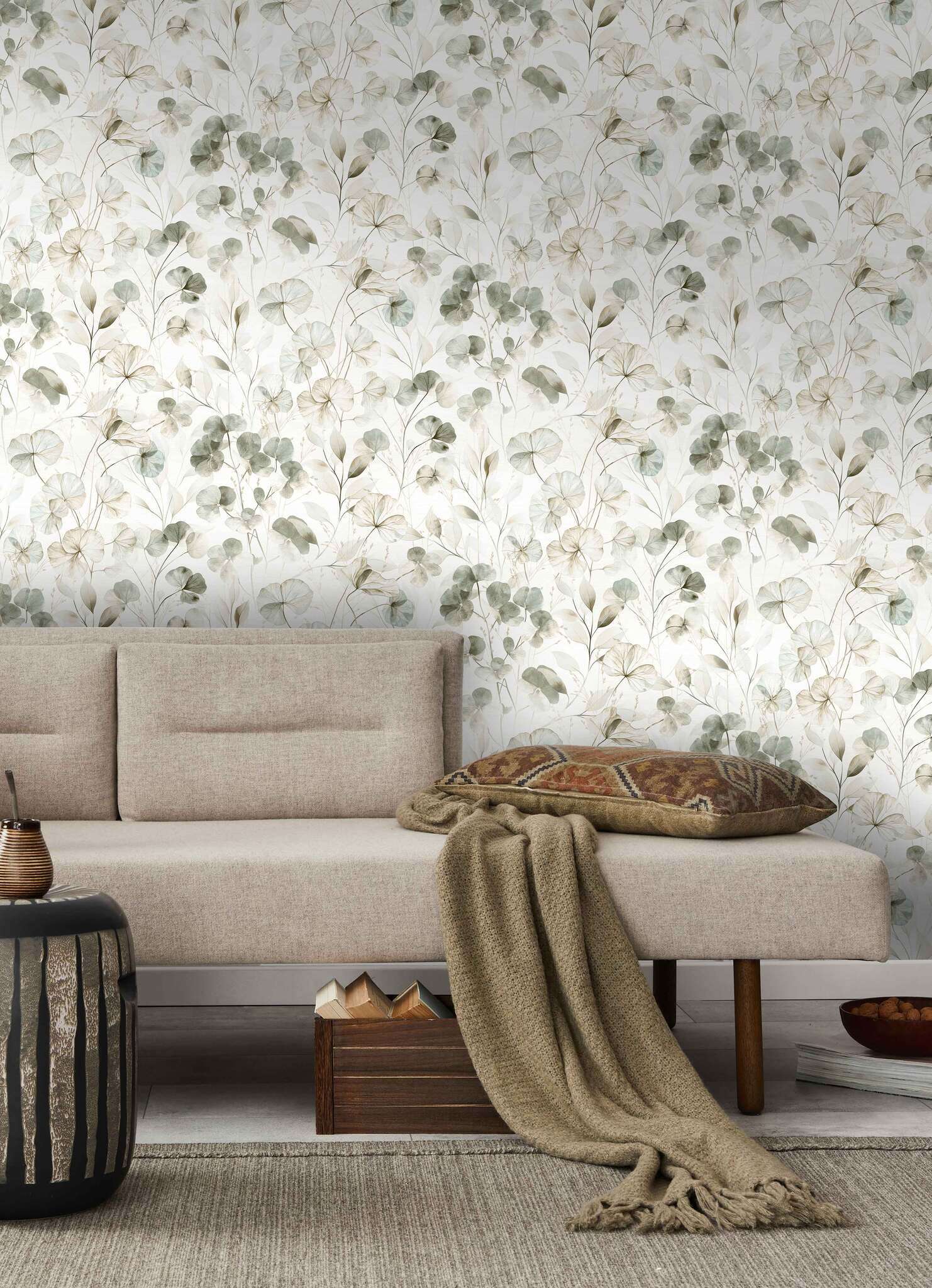 10-709070 Raumsituationen 3 Non-woven wallpaper in green-sage Farmhouse 709070
