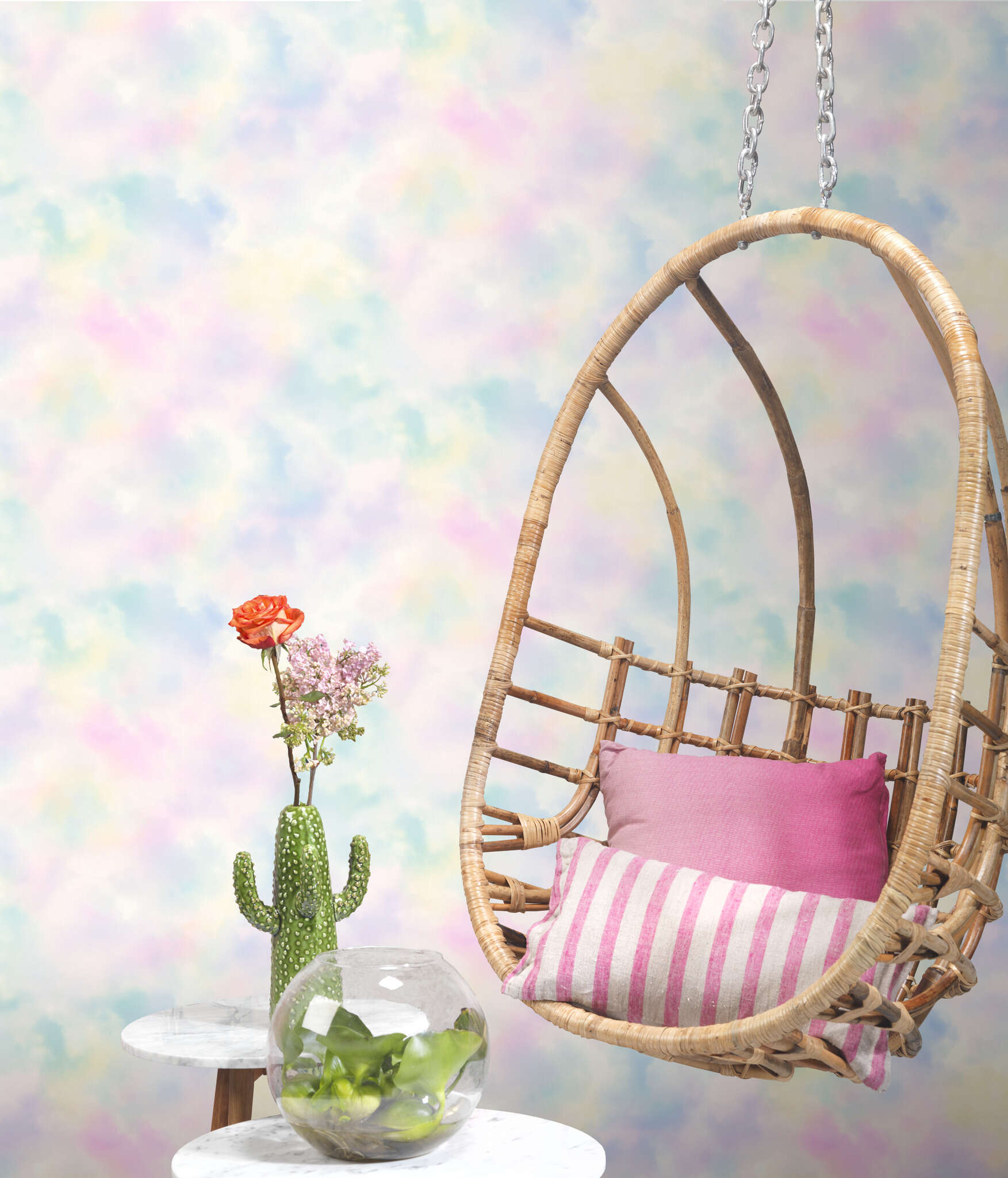 10-818017 Raumsituationen 1 Clouds non-woven wallpaper in pink Selection 818017