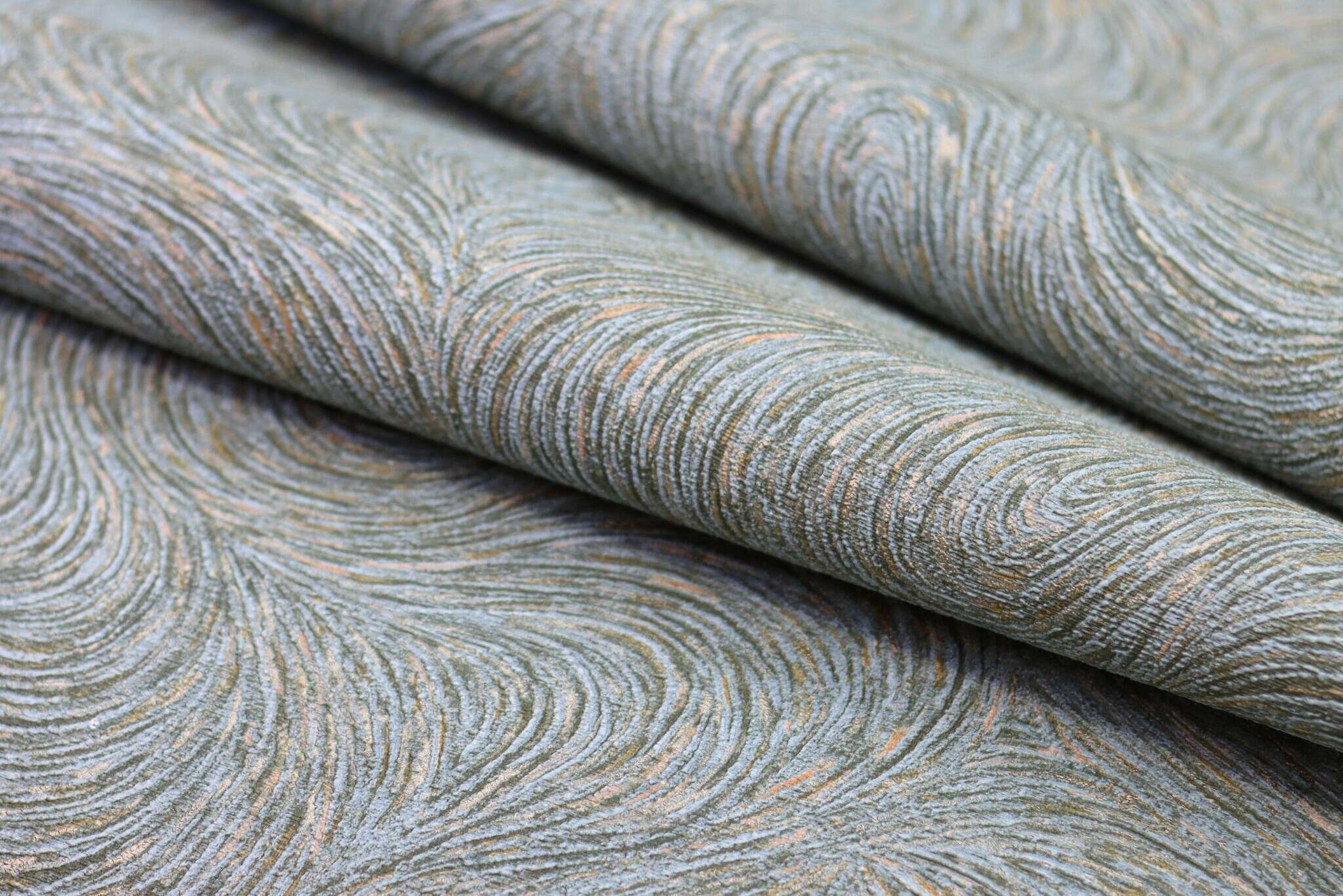 10-970111 Detailaufnahmen 5 Vague papier peint intissé bleu-bleu-gris Selection double largeur 970111