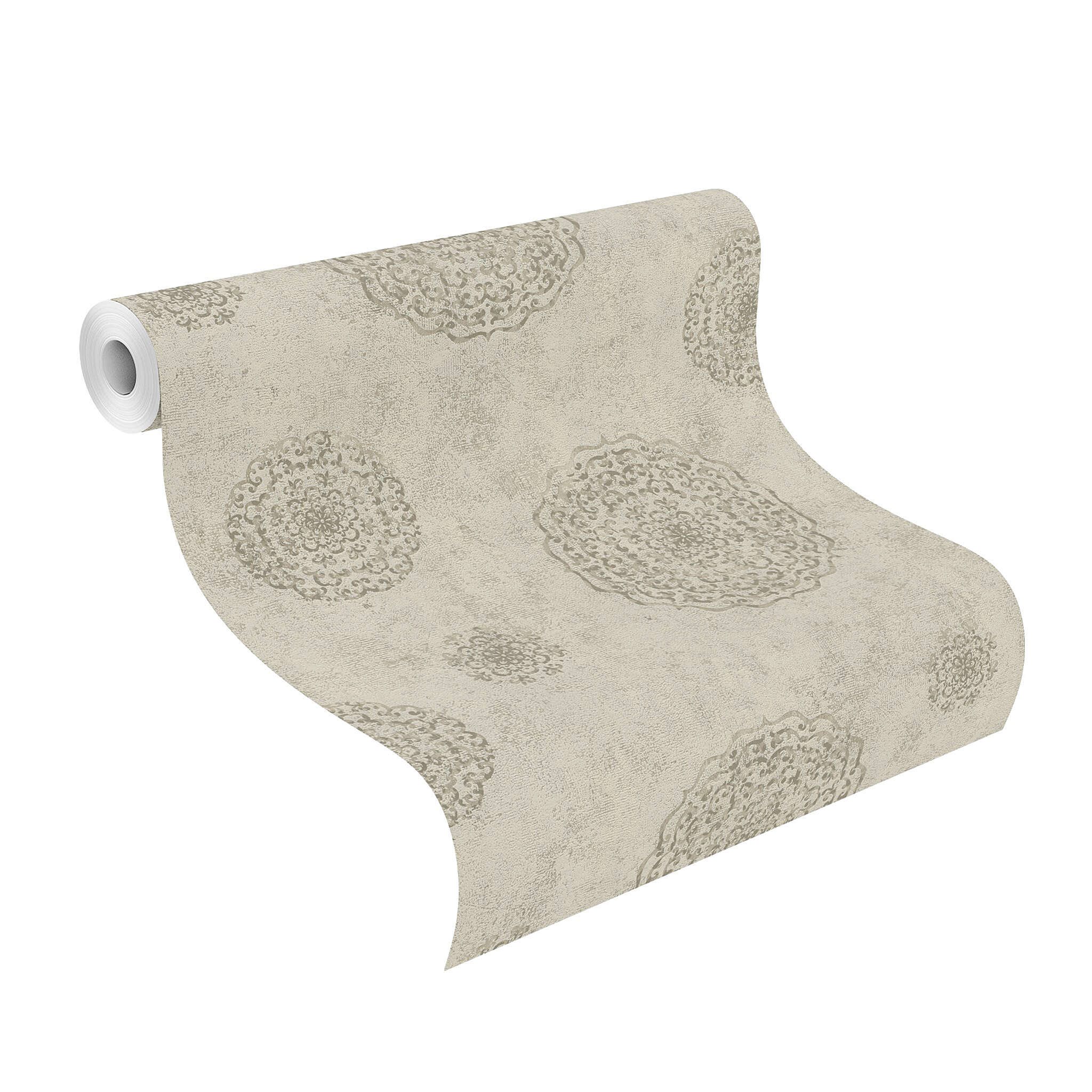 10-540536 Rolle abgerollt 1 Non-woven wallpaper in beige-greige Selection 540536