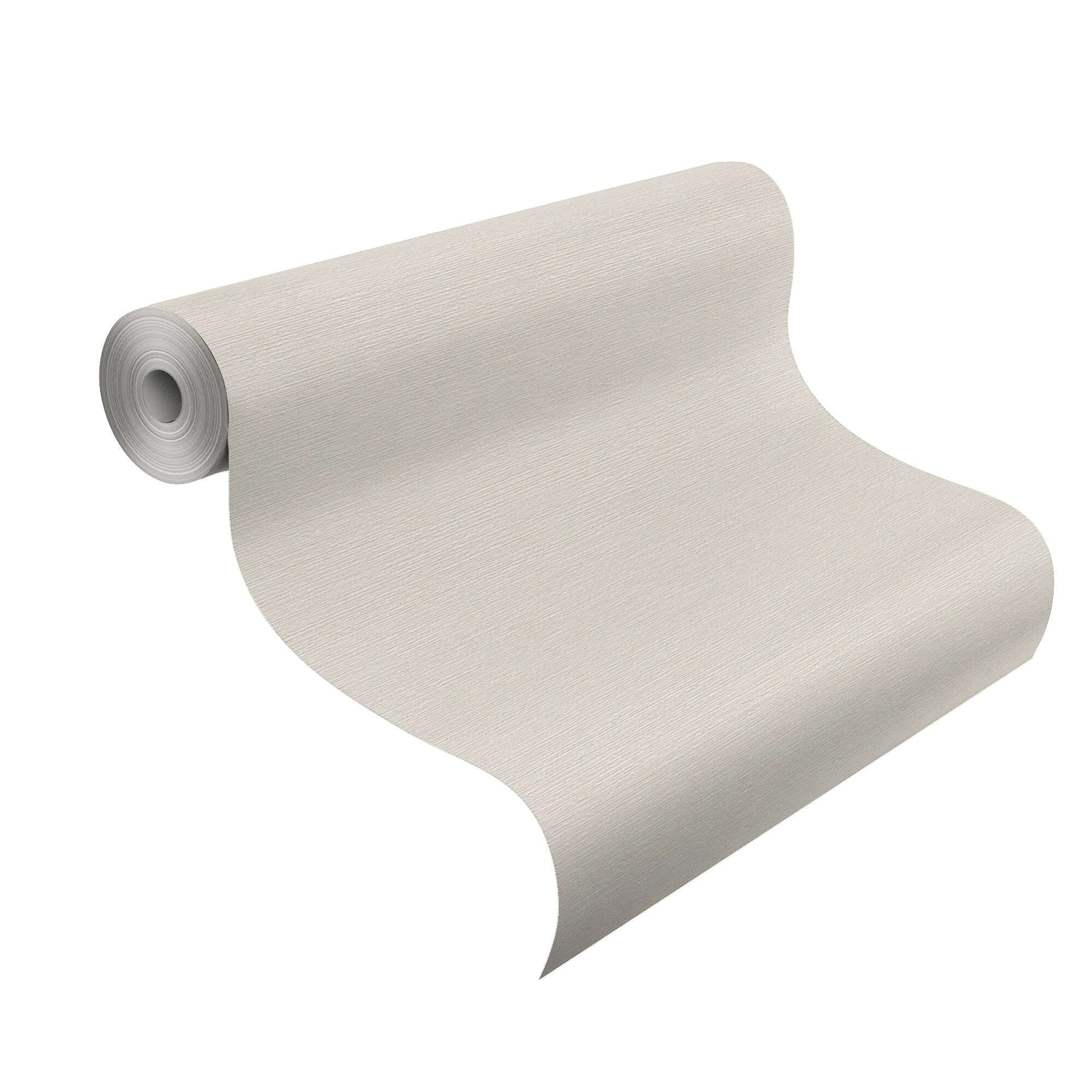 10-732337 Rolle abgerollt 1 Rollenabbildung mit Uni-Tapete: Leinen-Optik in Creme-Beige