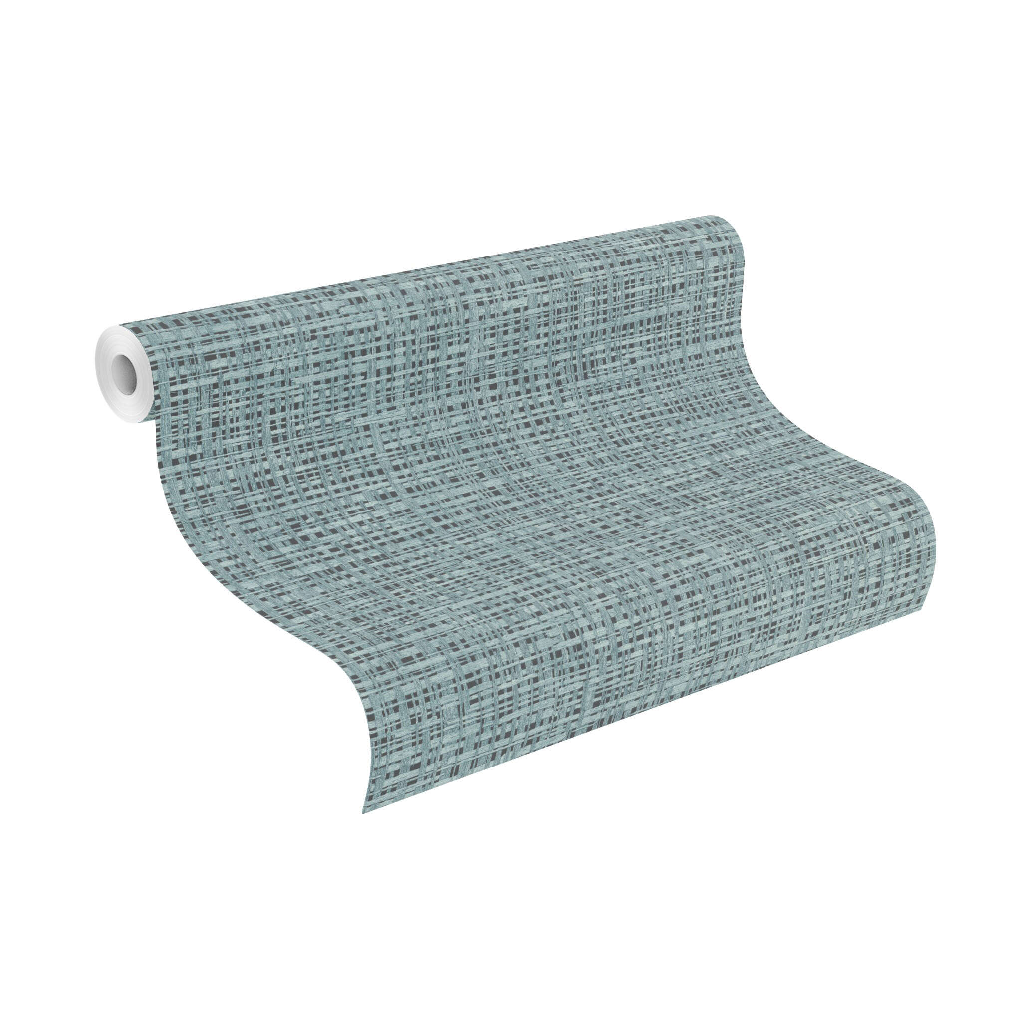 10-865417 Rolle abgerollt 1 Unrolled wallpaper roll with Wallpaper with organic woven pattern