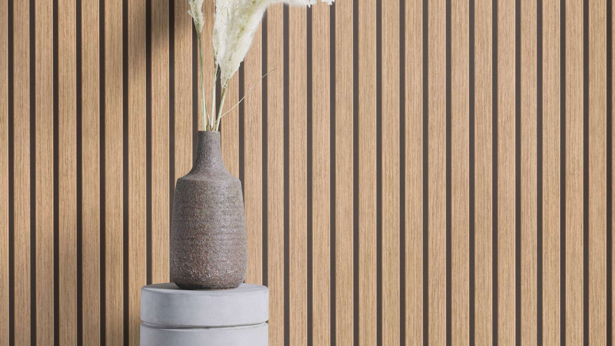 10-370102 Raumsituationen 1 Echo 370102 self-adhesive wallpaper - 3D wooden panels in brown