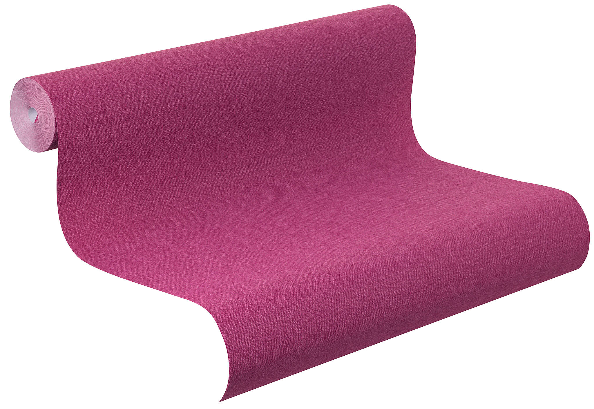 10-448542 Rolle abgerollt 1 Rollenabbildung mit Ausdrucksstarke Vliestapete in sattem Beeren-Pink mit textilähnlicher Struktur