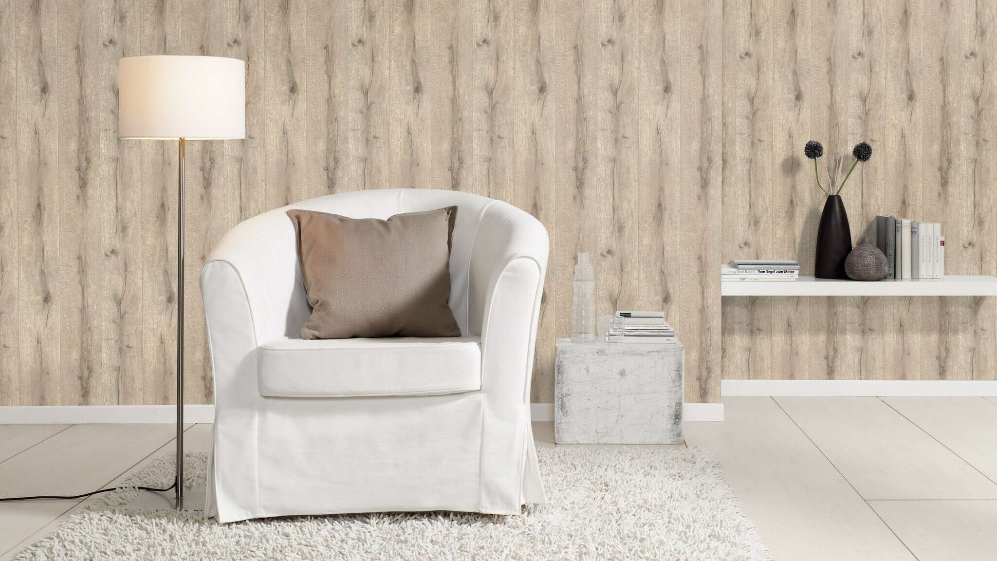 10-514483 Raumsituationen 2 Room with Wallpaper with wood look