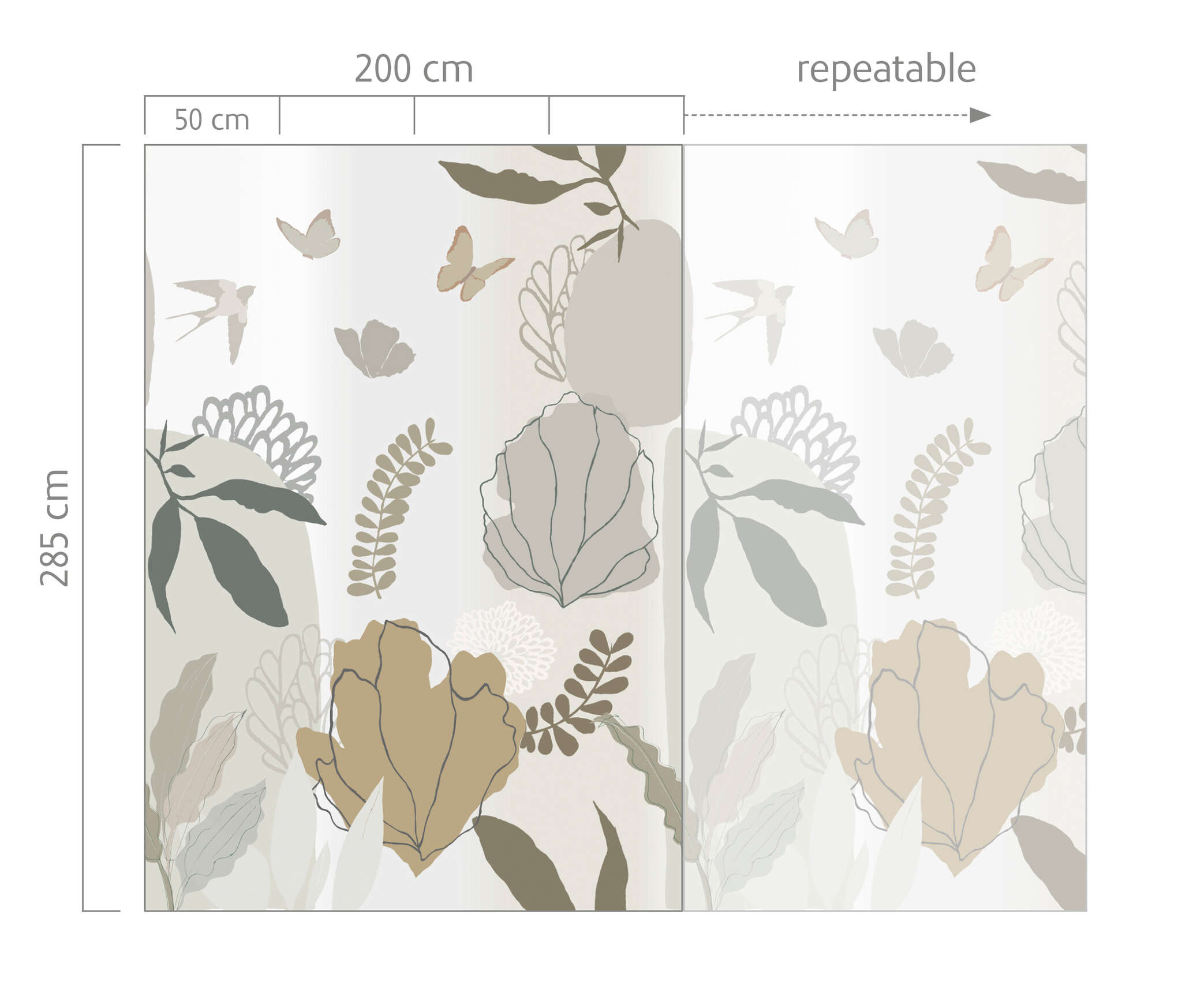 10-300179 Bildauschnitt 1 Wall mural Florine in Green | Roomblush - RB325