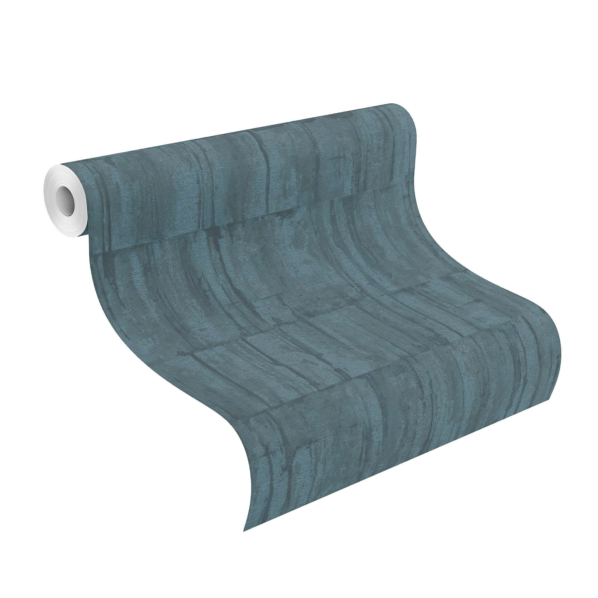 10-560336 Rolle abgerollt 1 Non-woven wallpaper in blue-petrol Selection 560336