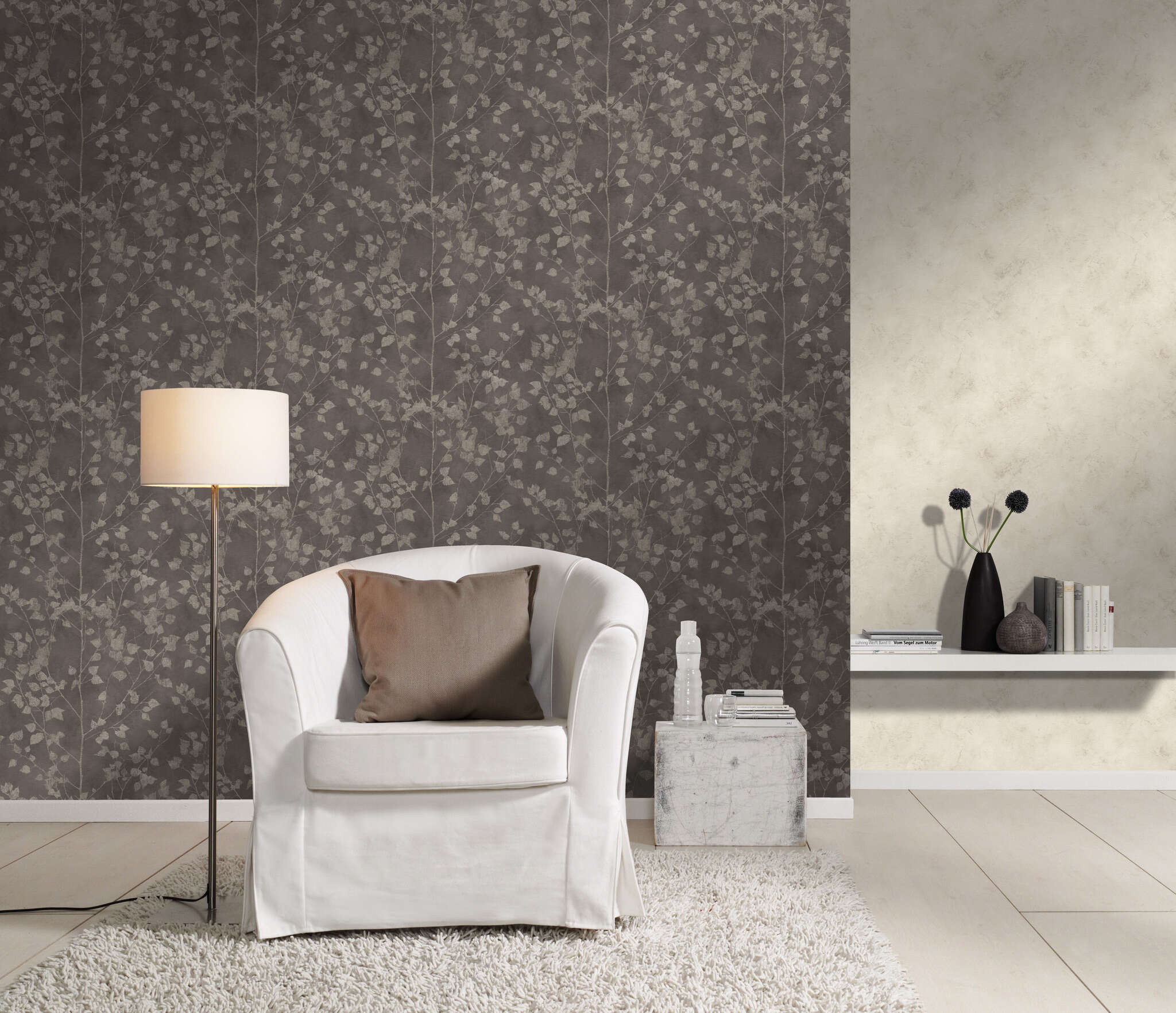 10-416664 Raumsituationen 3 Vliestapete in Schwarz-taupe Selection 416664