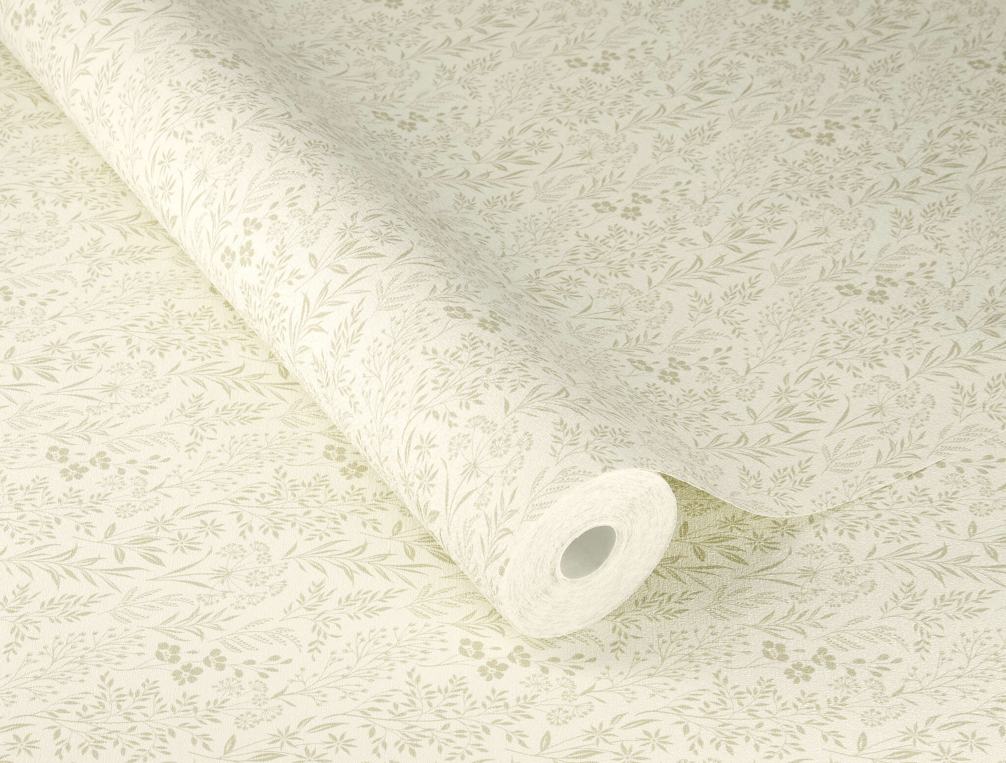 10-709346 Detailaufnahmen 1 Non-woven wallpaper in green-light cream Farmhouse 709346