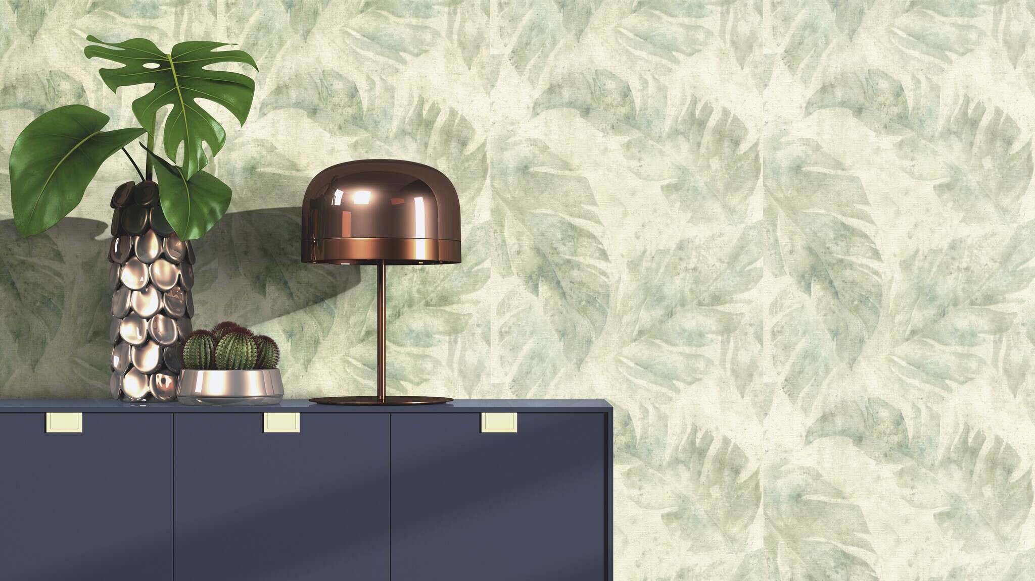 10-416121 Raumsituationen 1 Non-woven wallpaper in green Selection vinyl/non-woven 416121