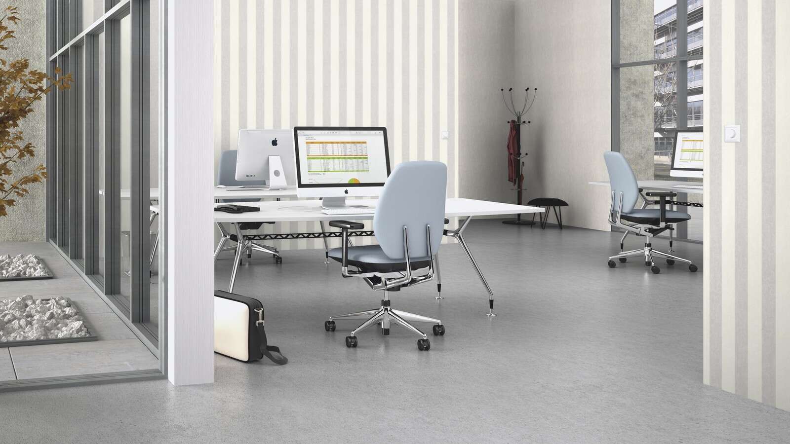 10-402353 Raumsituationen 7 Room with Modern wallpaper in light grey with a subtle, textured surface for minimalist rooms