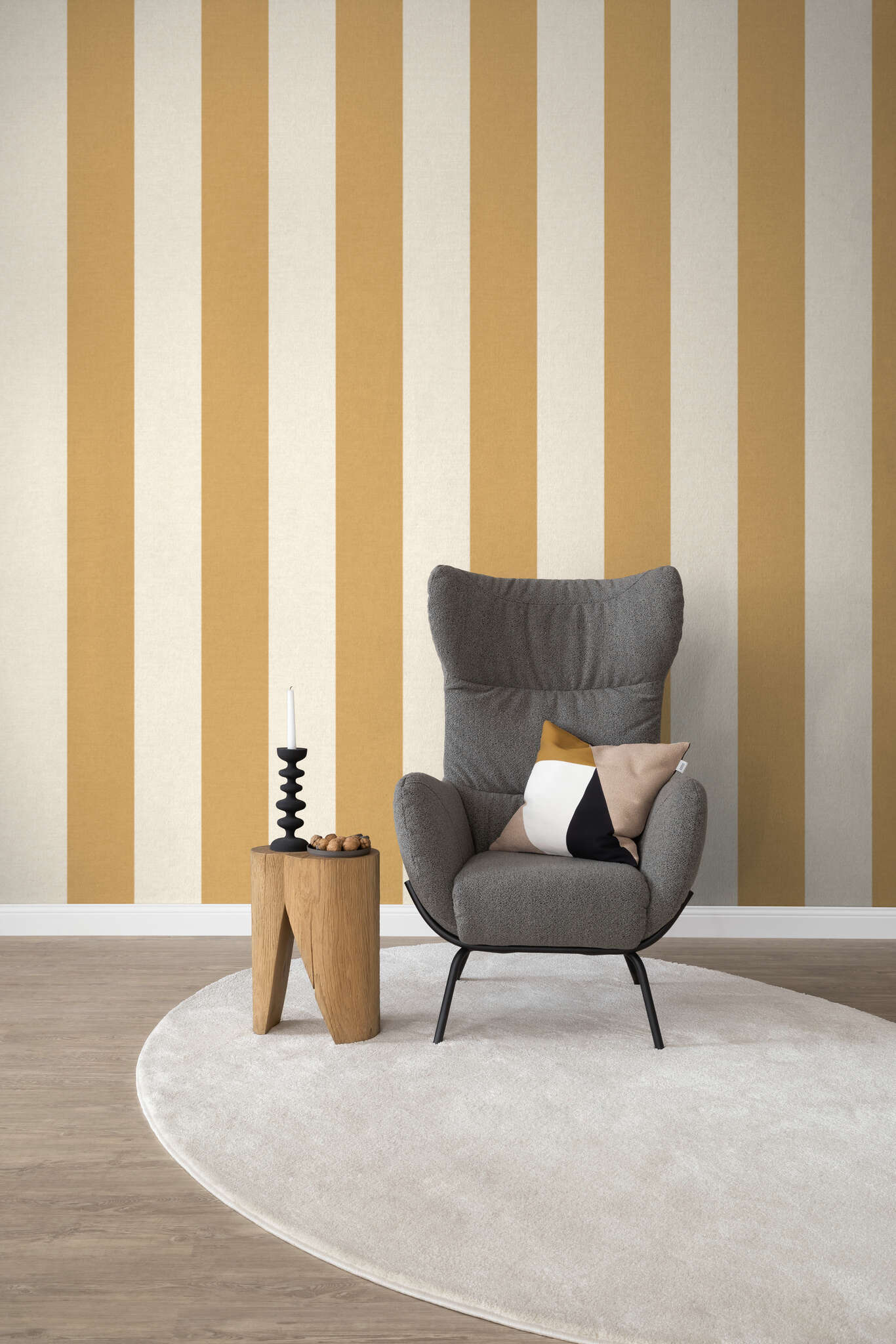 10-366860 Raumbilder 1 SCHÖNER WOHNEN-Fototapete Collection Tableau mural XXL STRIPE en jaune 366860