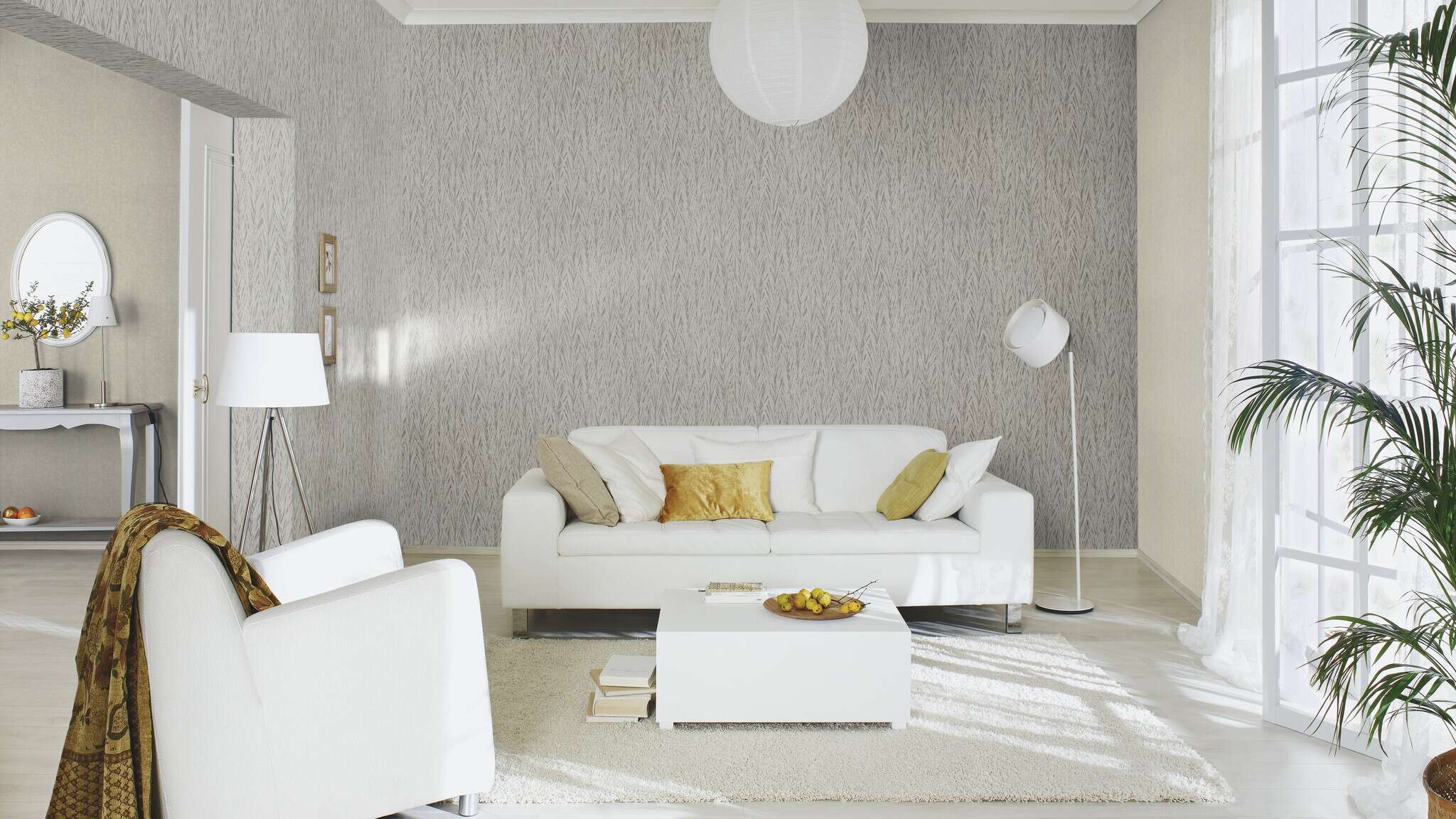 10-554144 Raumsituationen 4 Non-woven wallpaper in gray-silver gray Selection 554144