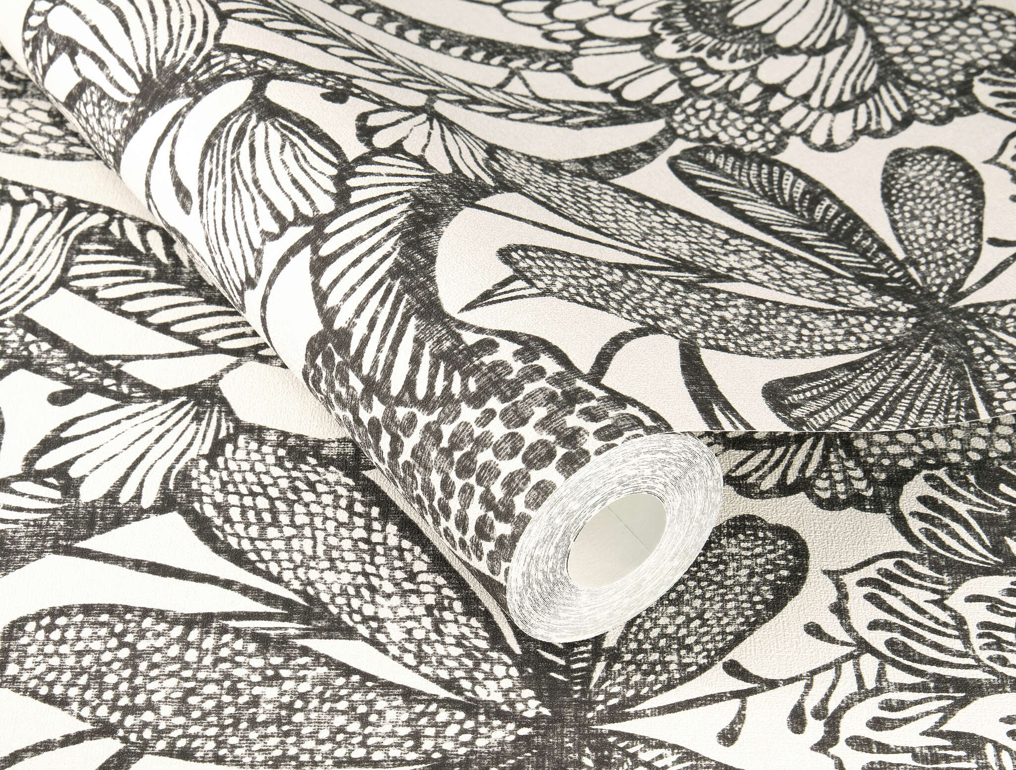 10-555325 Detailaufnahmen 1 Image détaillée de Papier peint botanique avec de grandes plantes et des feuilles
