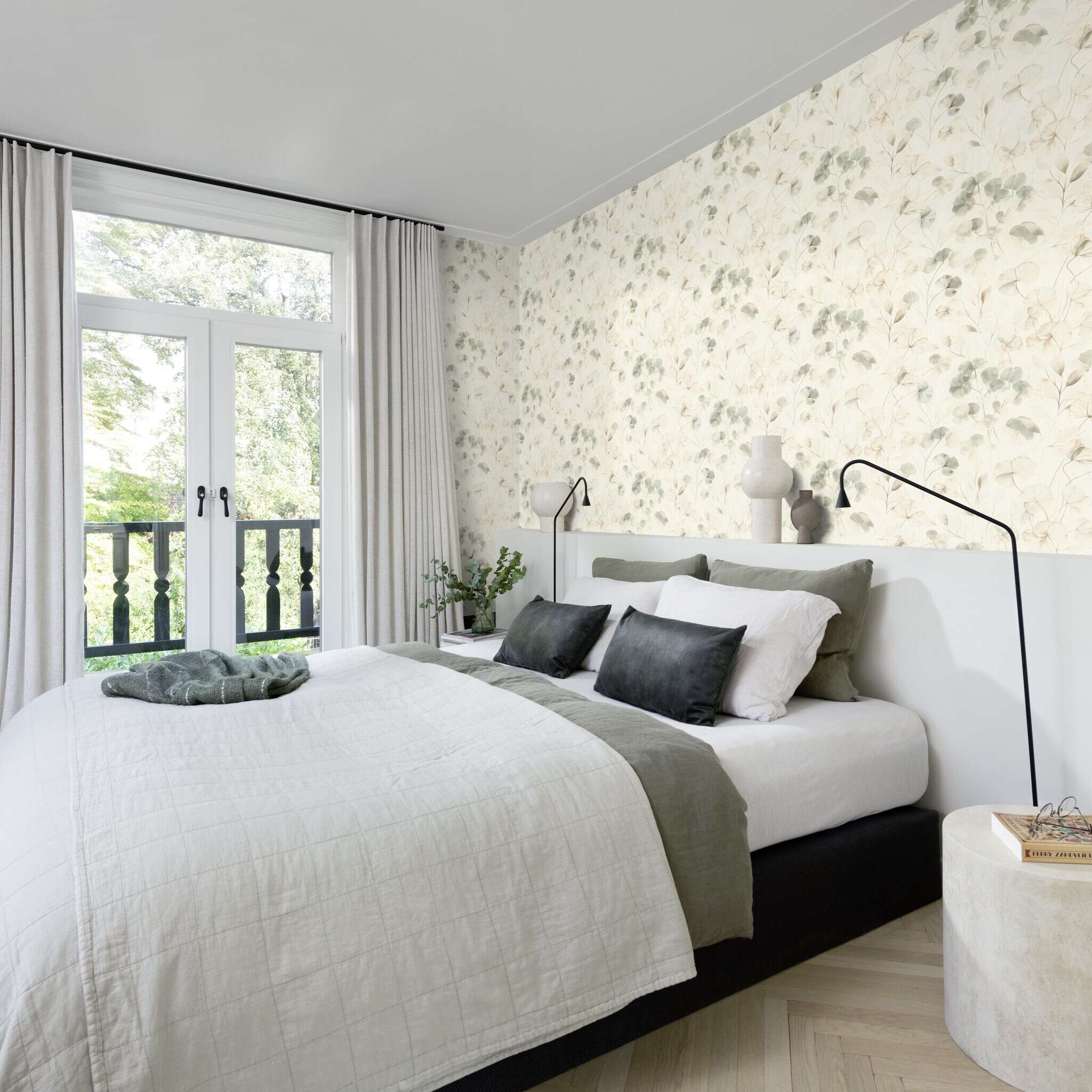 10-709070 Raumsituationen 5 Non-woven wallpaper in green-sage Farmhouse 709070
