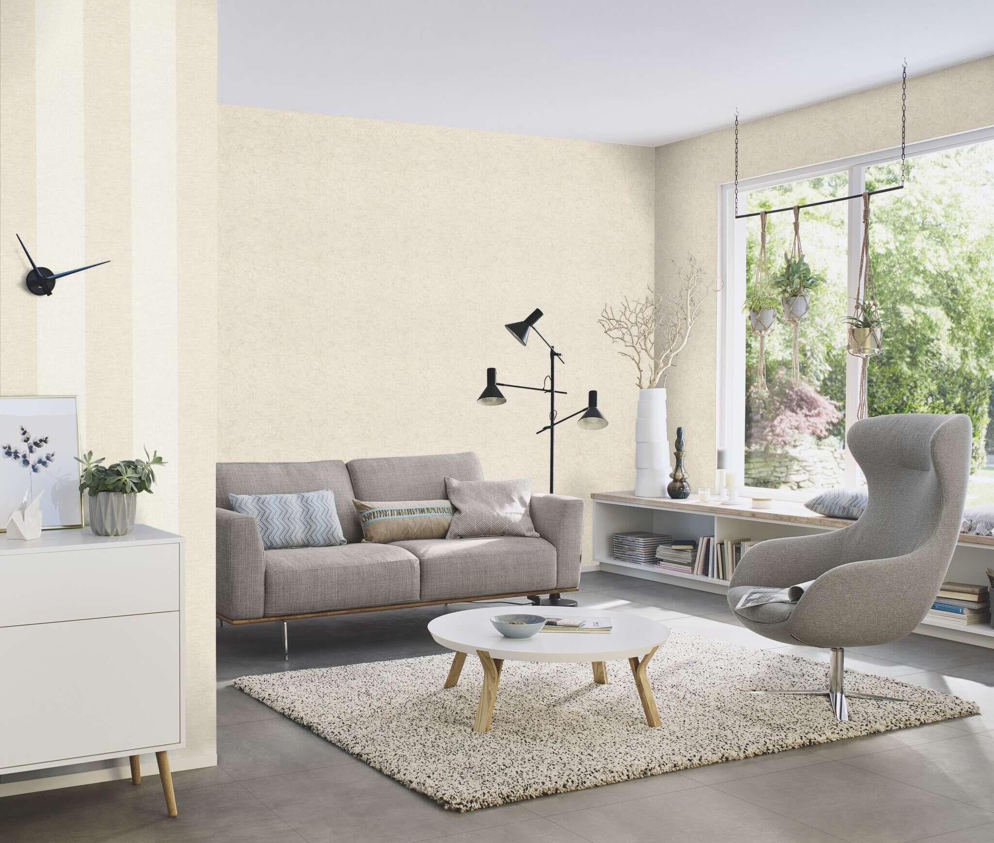 10-600964 Raumsituationen 3 Room with Wallpaper with a natural marble look
