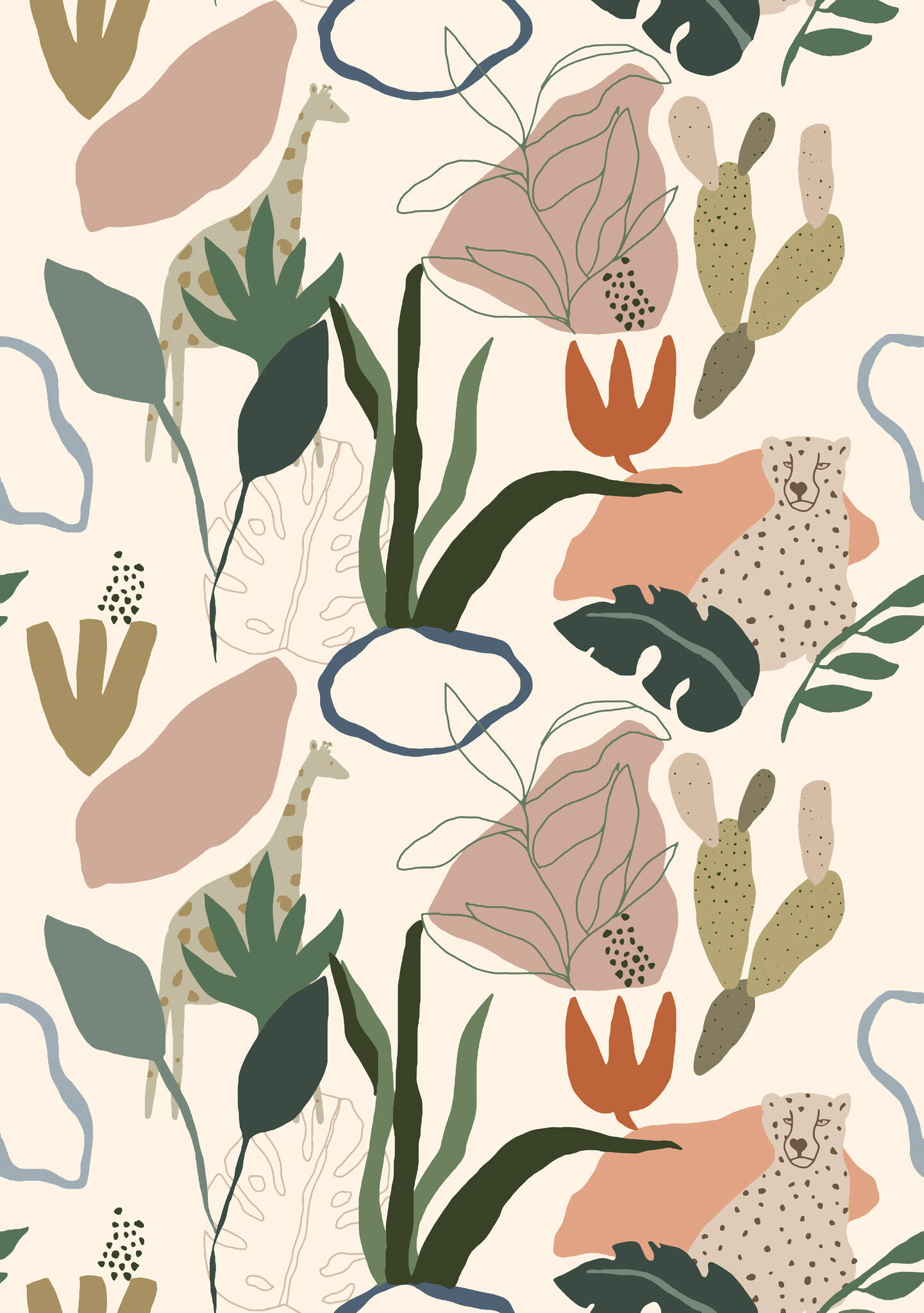Vliestapete Safari in Multi | Roomblush - RB246