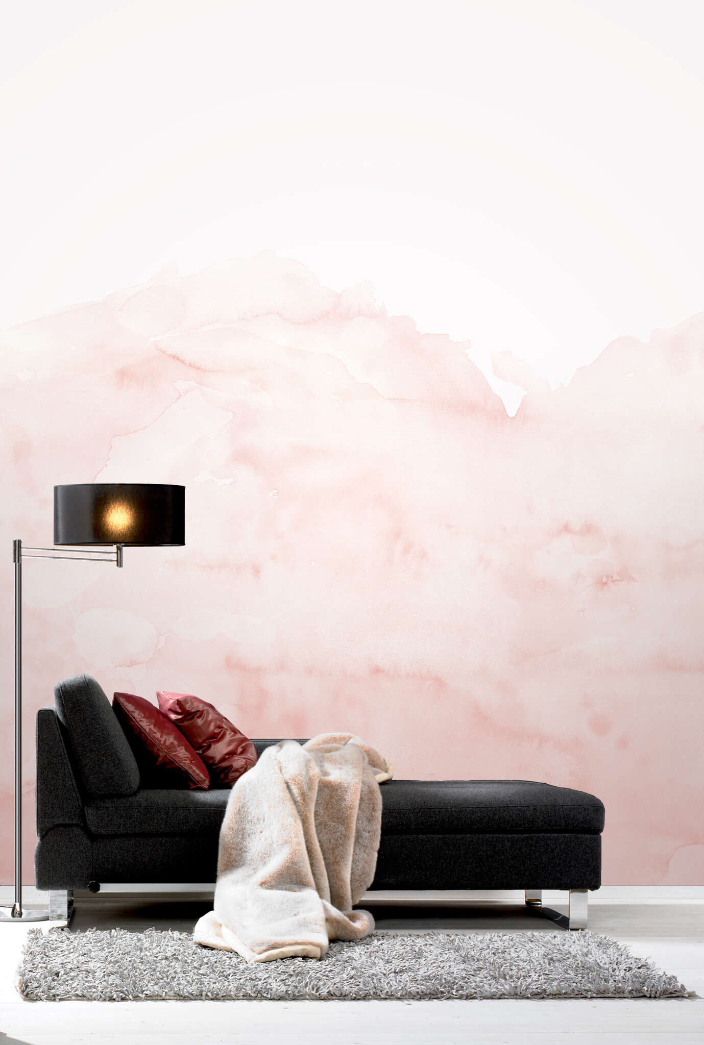 Wohnzimmer mit 100563 - Wandbild - Aquarellkunst Rosé Young Artists photo wallpaper 100563