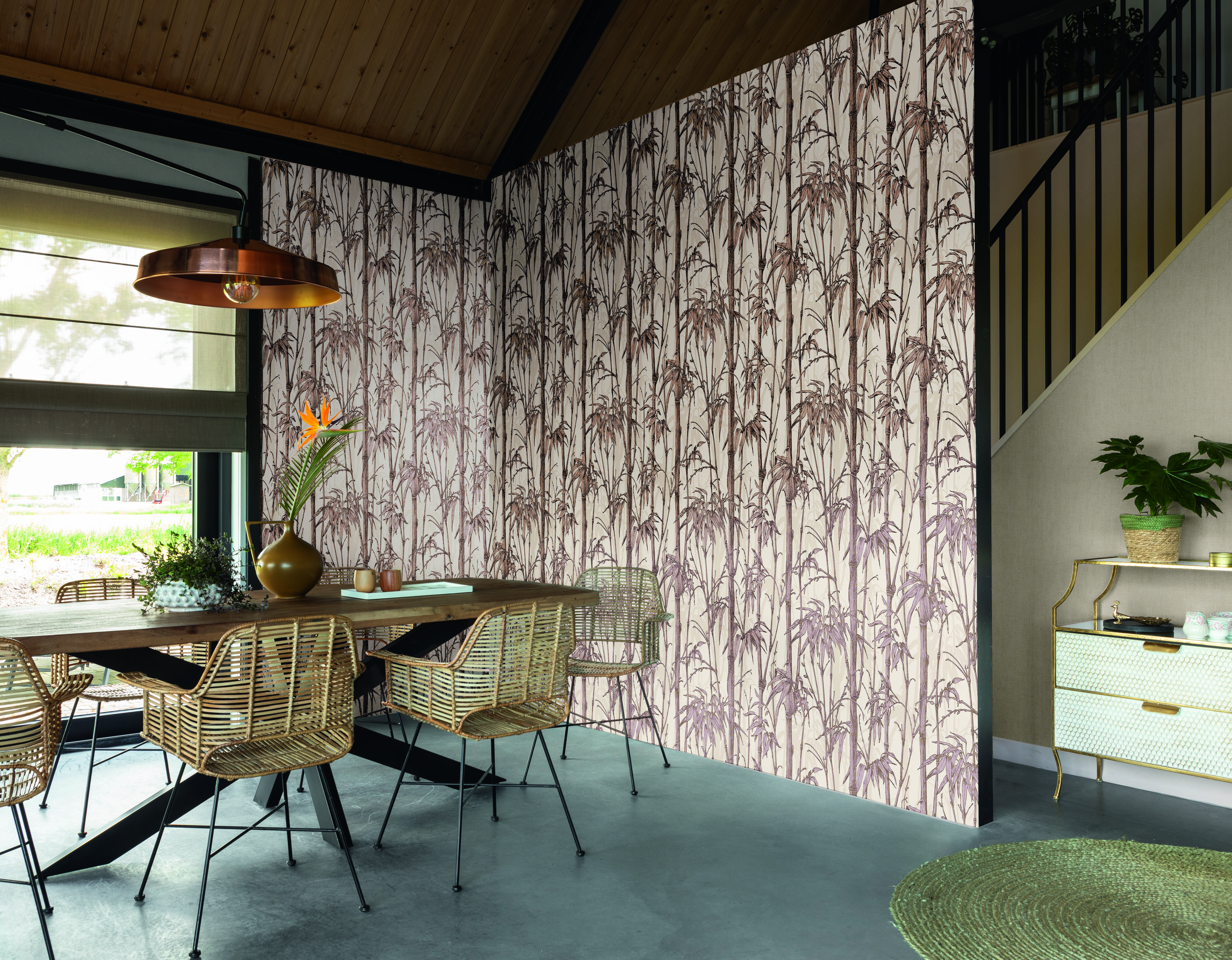 10-484526 Raumbilder 1 Room with Single-colour wallpaper with a textile texture