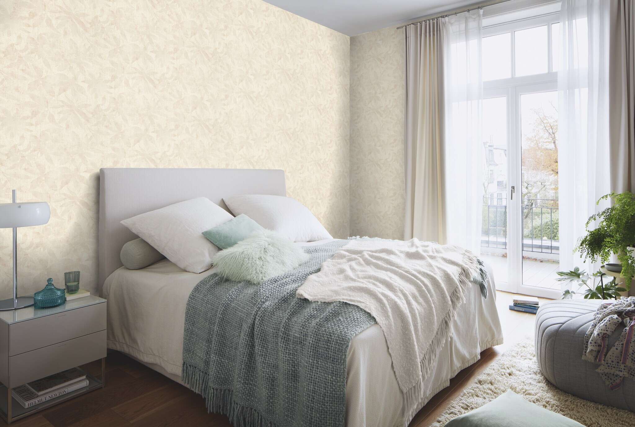 10-941050 Raumsituationen 1 Papier peint intissé crème-turquoise Golden Hour 941050