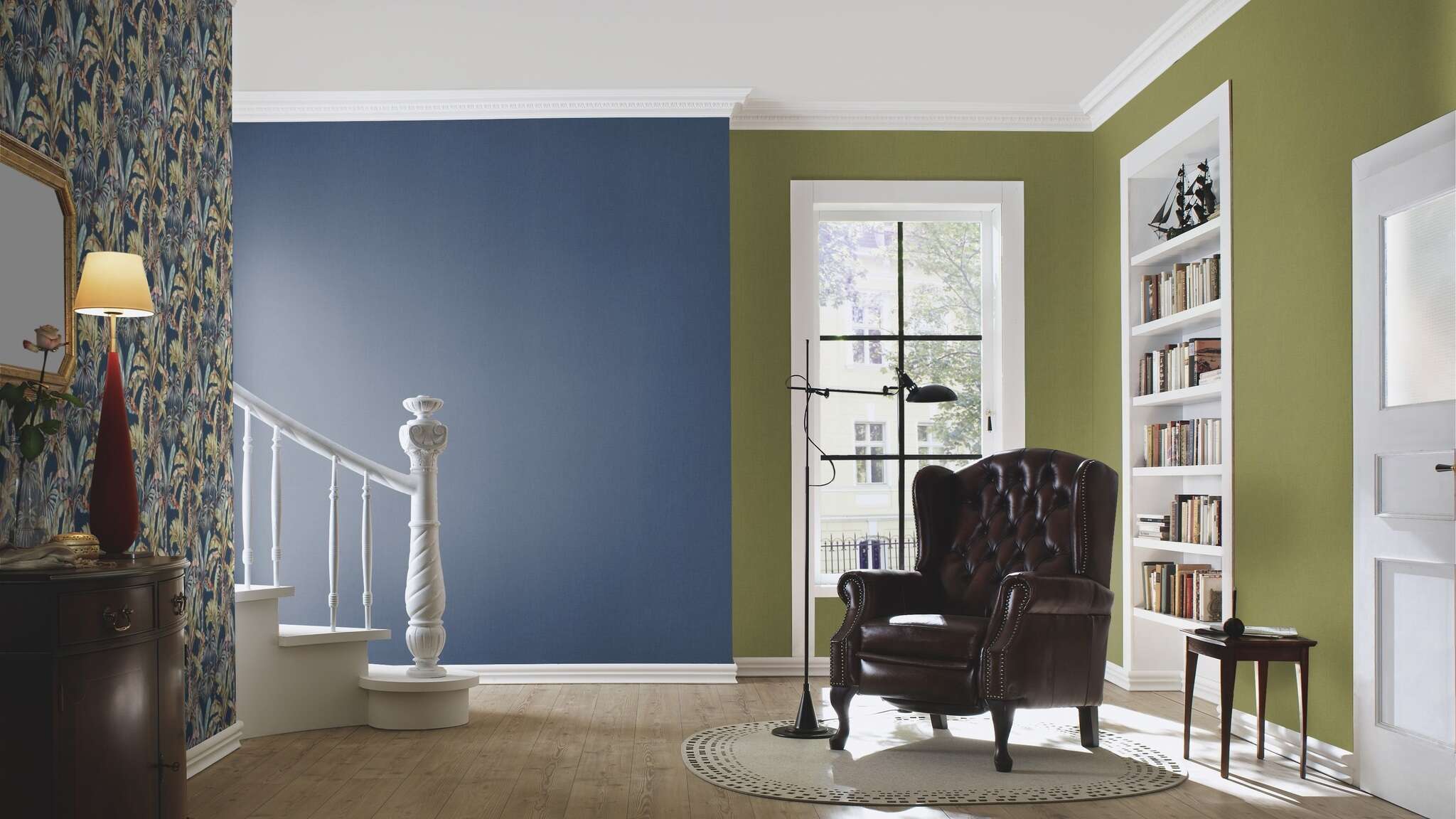 10-484762 Raumsituationen 2 Non-woven wallpaper in blue-dark blue Selection 484762