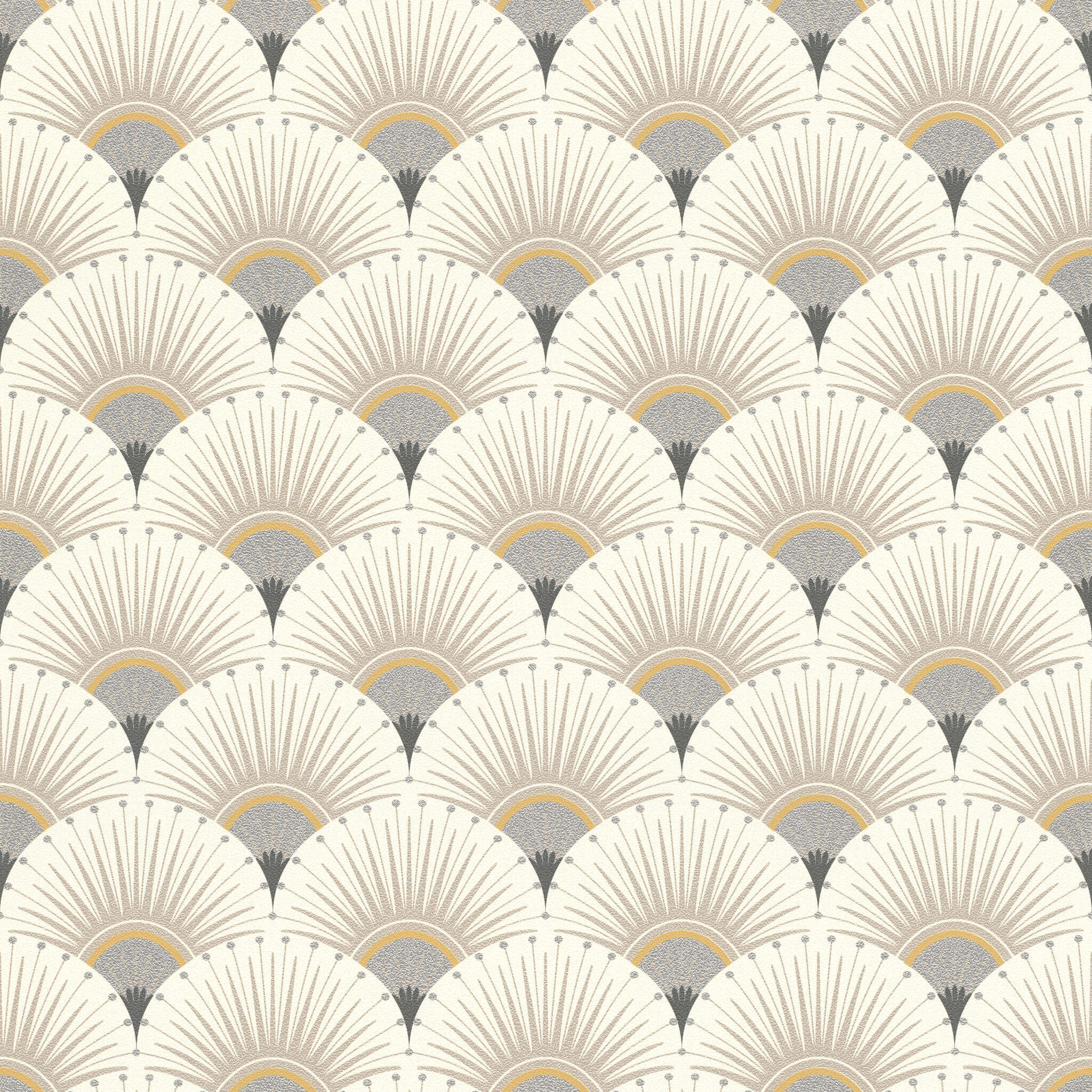 10-637649 Artikelscan 1 Tapete mit stilisiertem Pfauenrad im Art-Déco-Stil