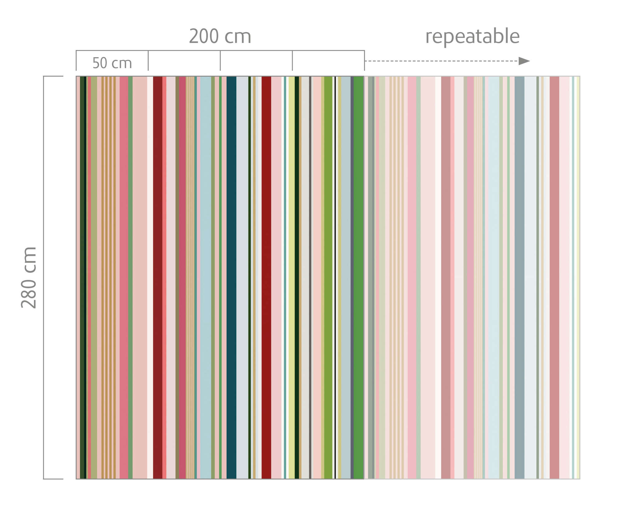 10-539134 Bildauschnitt 1 Club botanique photo wallpaper with stripes 539134