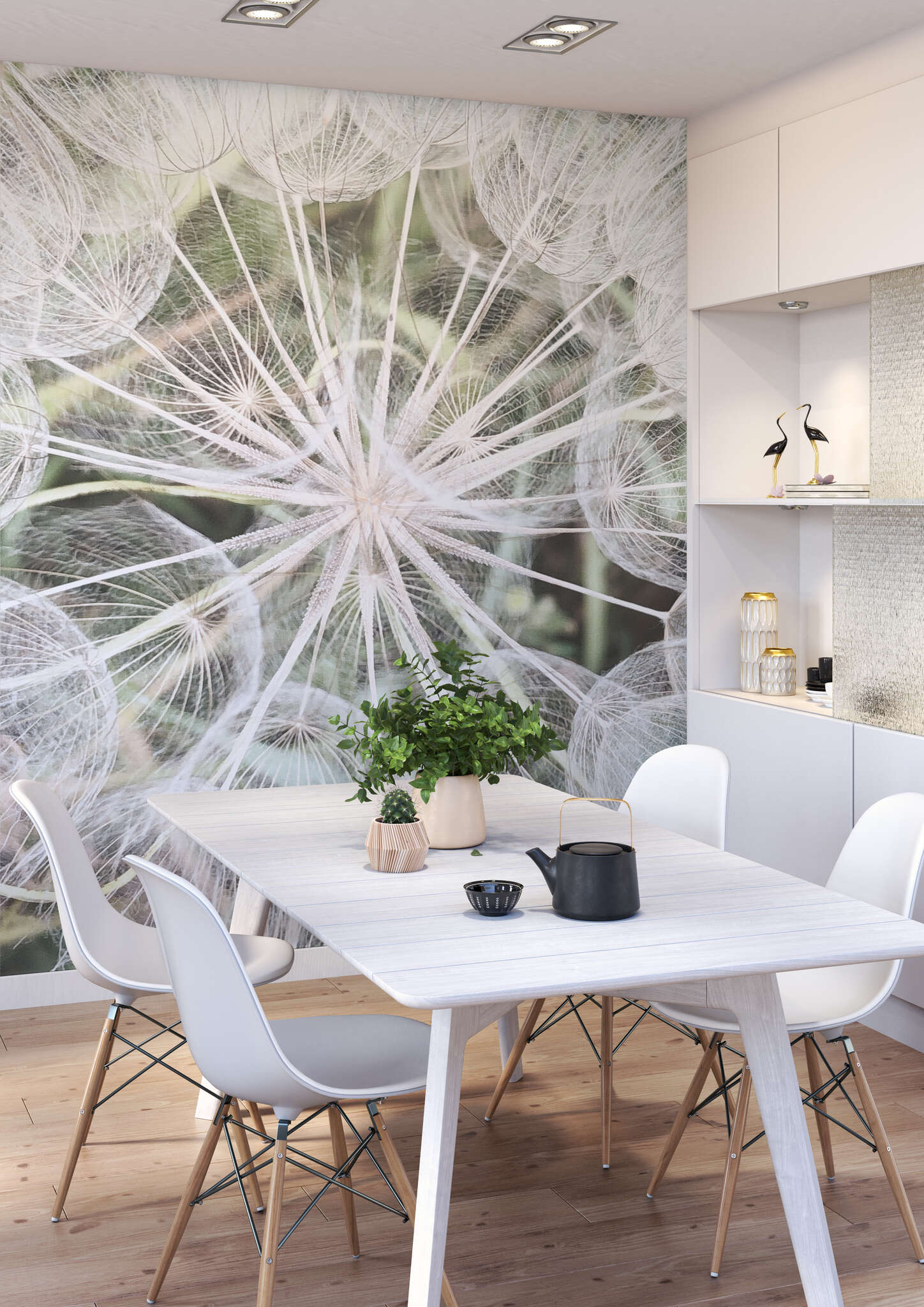 Esszimmer mit 364101 - Fototapete - Makro-Aufnahme der Mitte eines Pusteblumen-Kopfs magicwalls Papier peint Pissenlit 364101