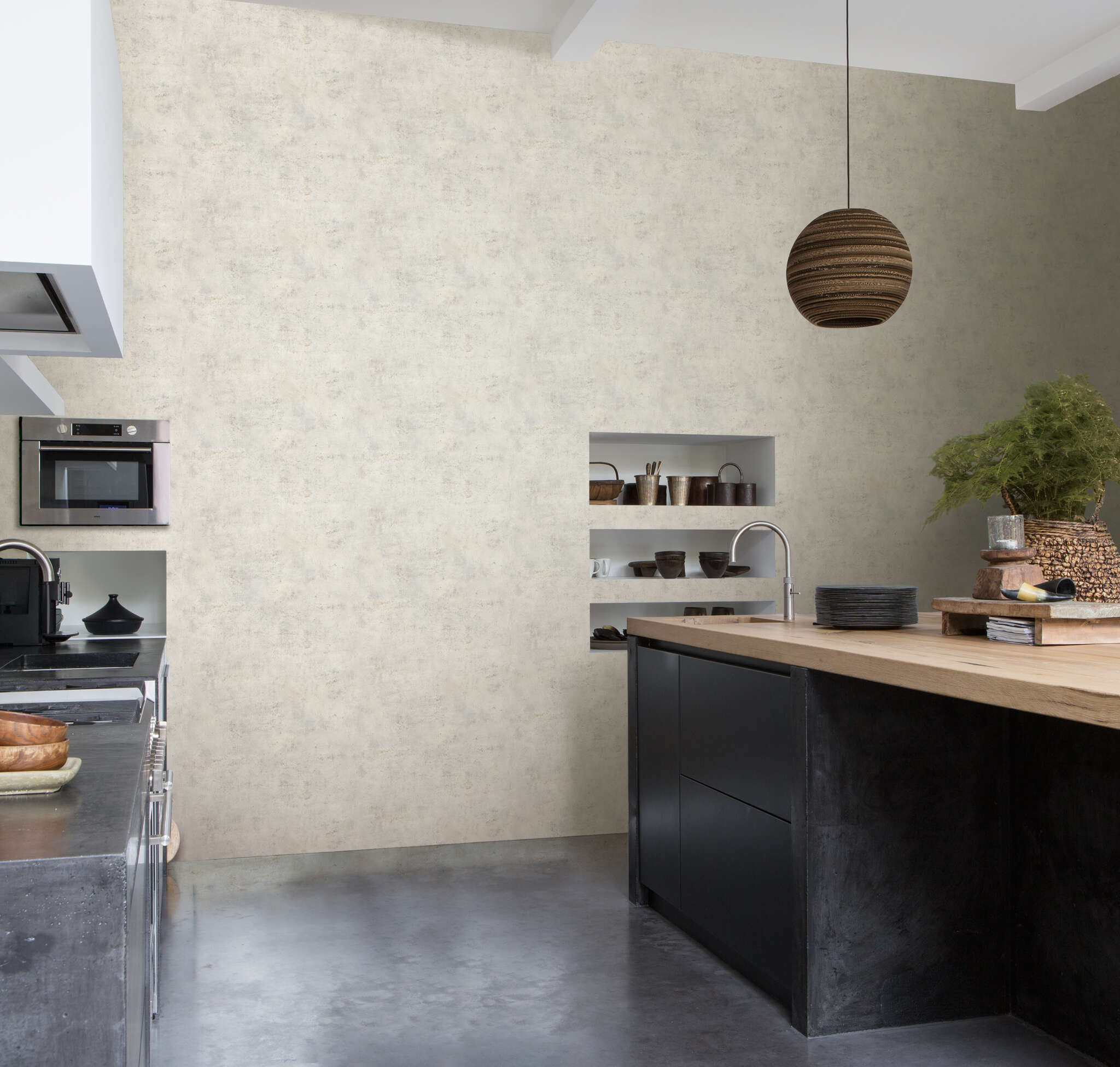 10-939514 Raumbilder 1 Room with Wallpaper with rustic concrete look