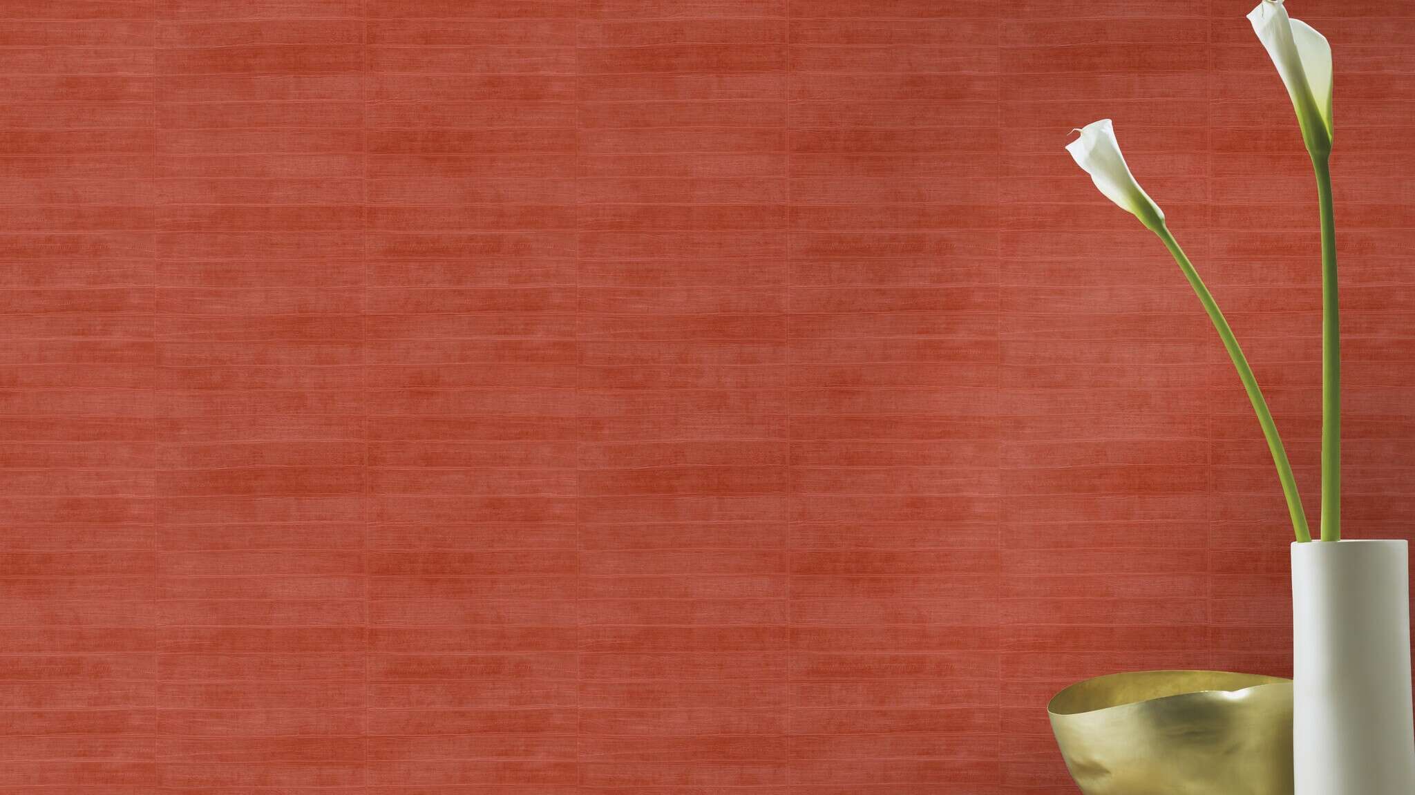10-418507 Raumsituationen 1 Leather look non-woven wallpaper in red 418507