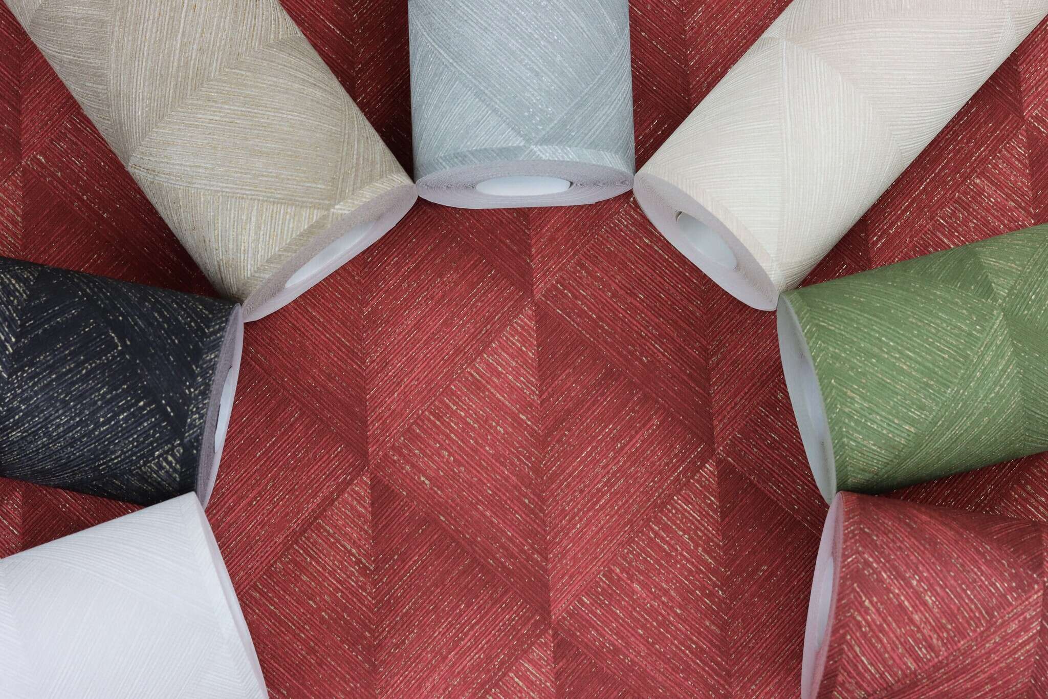 10-687965 Detailaufnahmen 22 Detailed image of Three-dimensional wallpaper with diamonds and triangles