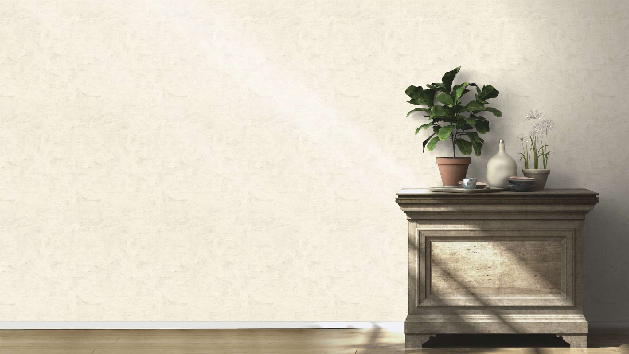 10-499759 Raumsituationen 1 Room with Wallpaper with vintage metal look