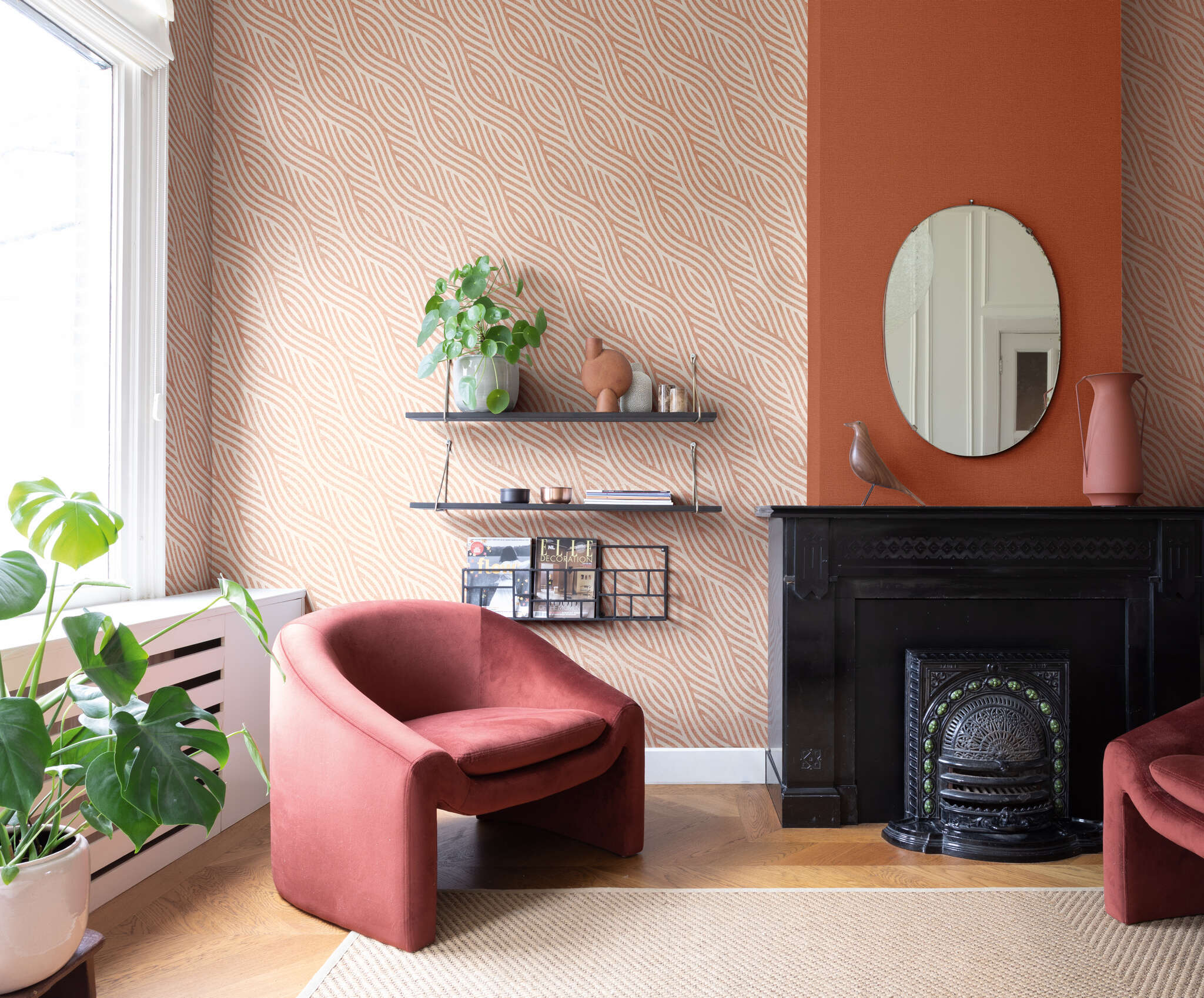 10-704549 Raumbilder 1 Non-woven wallpaper in light red-terra Selection 704549