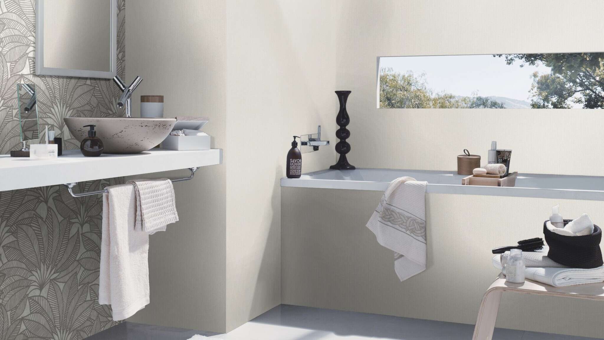 10-312362 Raumsituationen 5 Plain non-woven wallpaper in gray-taupe light Deco Style 312362