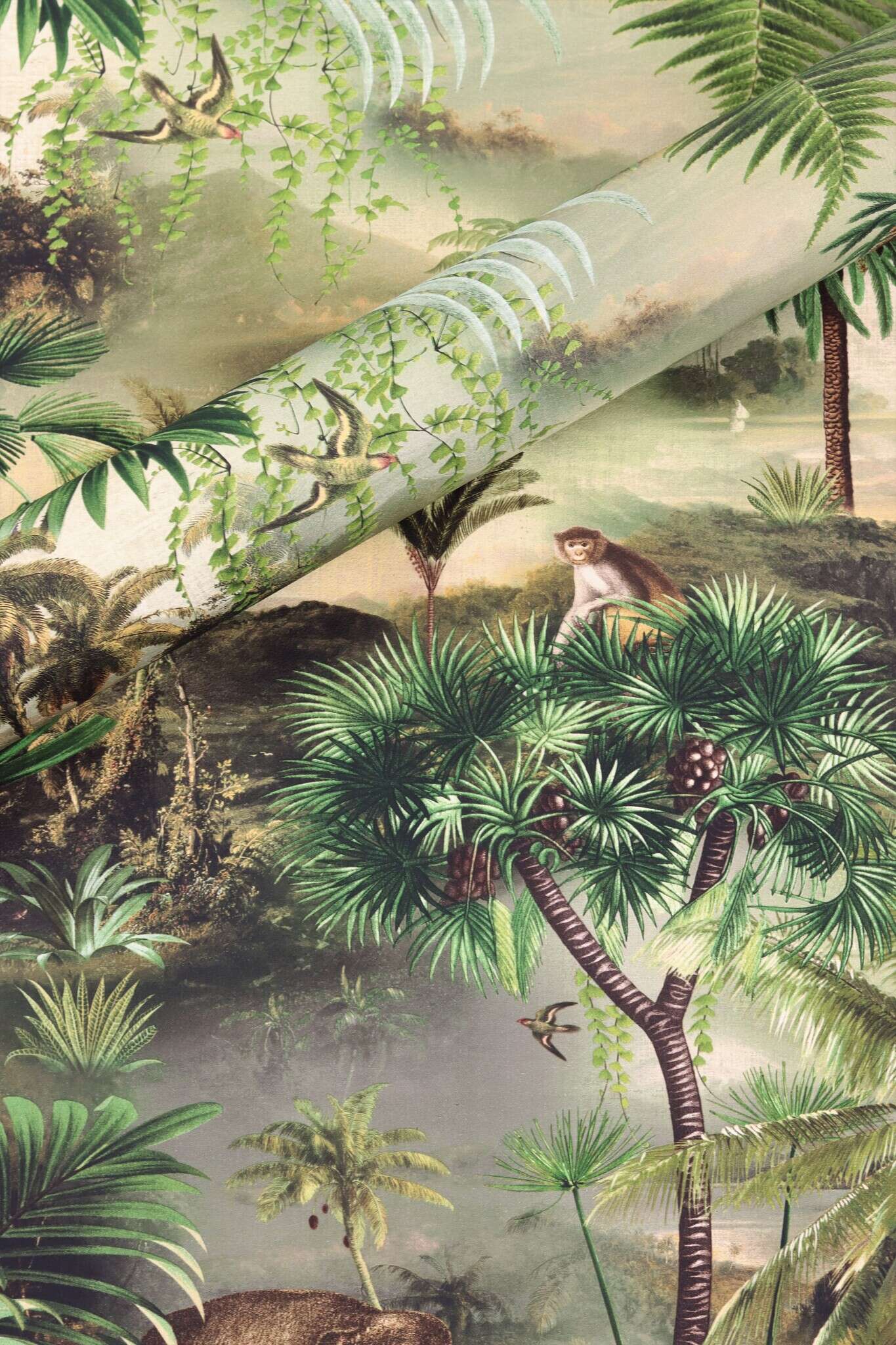 10-692600 Detailaufnahmen 1 Non-woven wallpaper jungle in green 692600