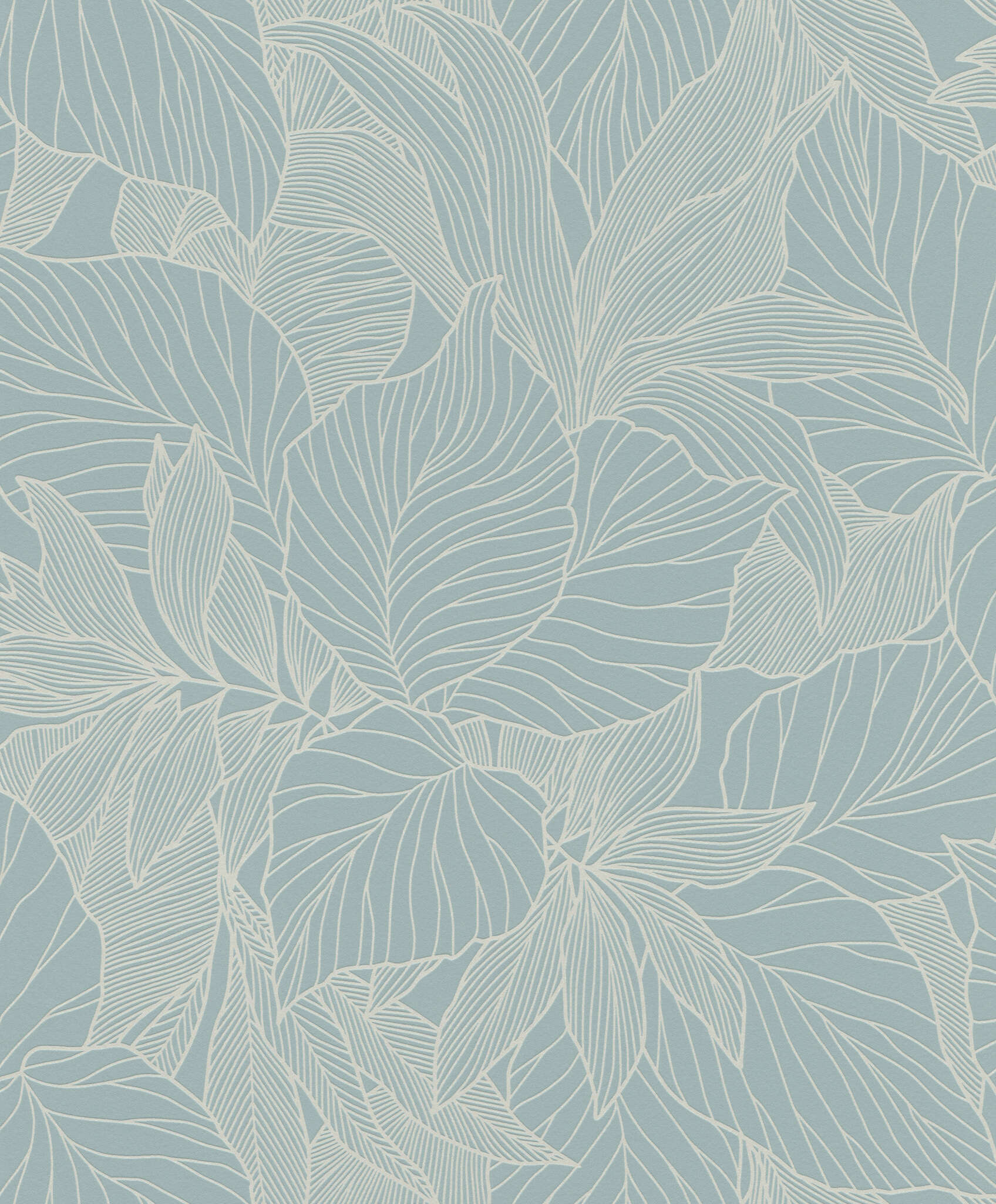 10-314915 Artikelscan 1 Decorative non-woven wallpaper in soft ice blue with a delicate, slightly raised leaf pattern