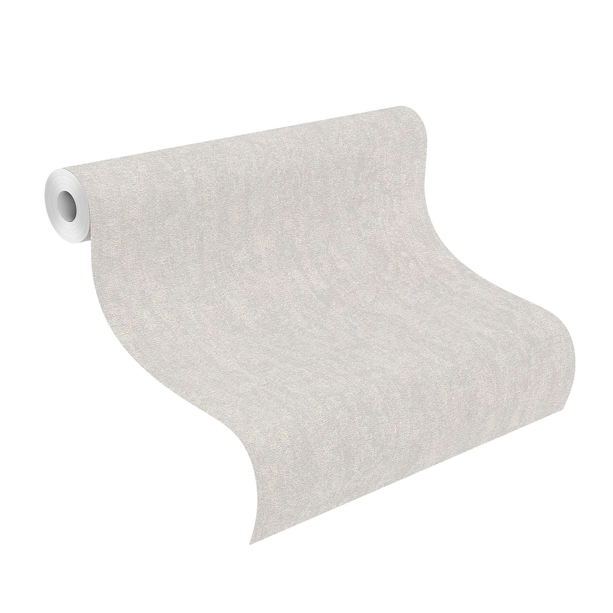 10-402353 Rolle abgerollt 1 Unrolled wallpaper roll with Modern wallpaper in light grey with a subtle, textured surface for minimalist rooms