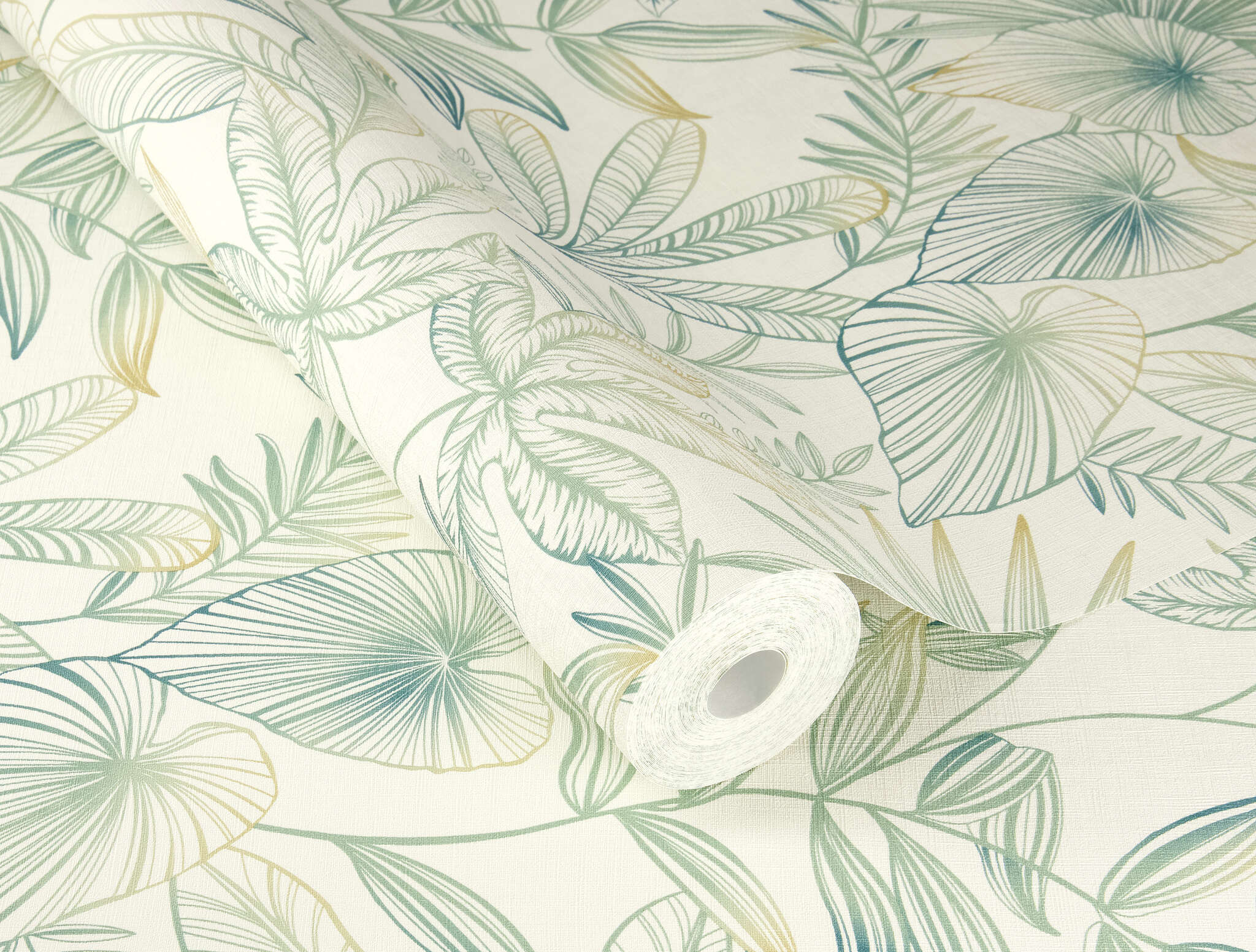 10-580914 Detailaufnahmen 1 Detailed image of Wallpaper with finely drawn leaves