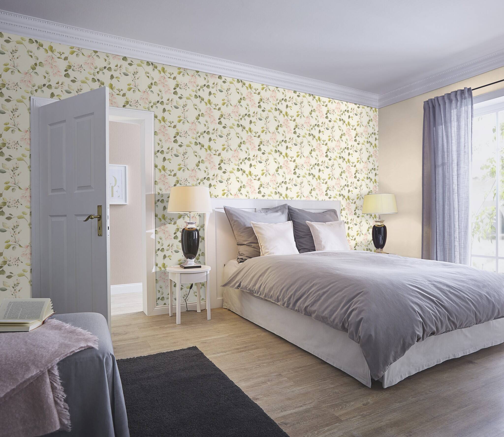 10-582215 Raumsituationen 5 Non-woven blossom wallpaper in pink Selection vinyl/non-woven 582215