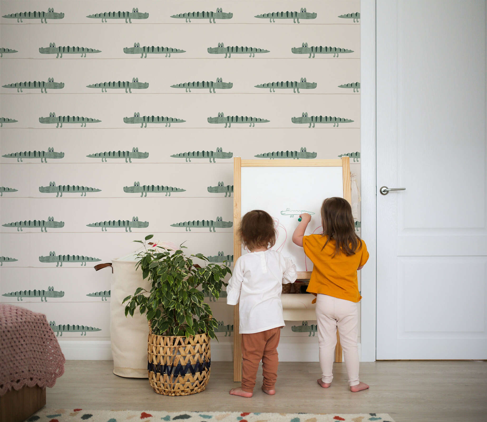 10-300172 Raumsituationen 1 Wall mural Mr Croco in Green | Roomblush - RB430