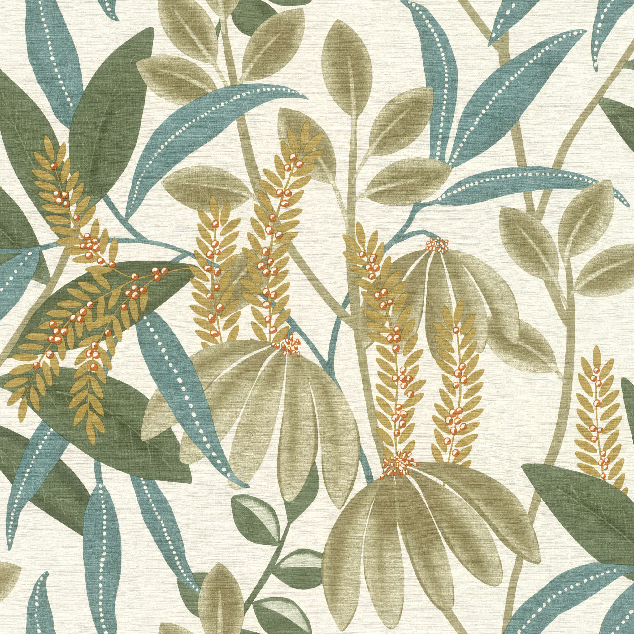 10-580624 Artikelscan 1 Wallpaper with large leaves in a painted look