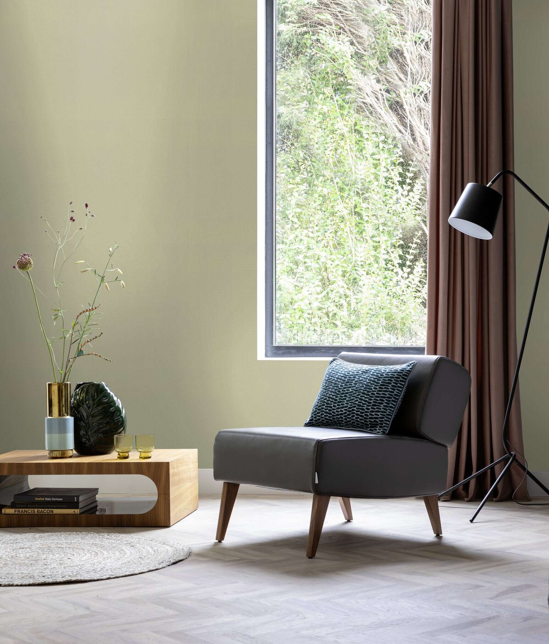 10-555998 Raumsituationen 3 Non-woven wallpaper in green Liverna 555998