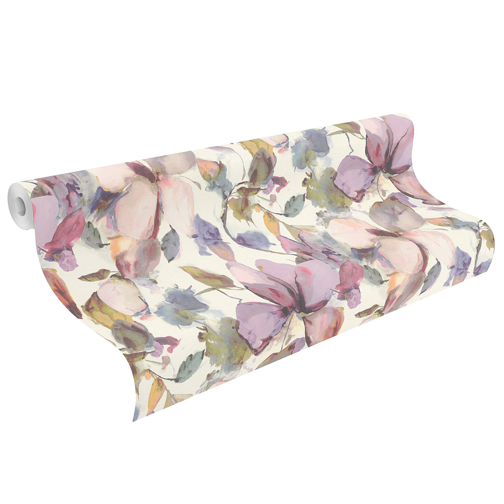 10-820157 Rolle abgerollt 1 Magnolia non-woven wallpaper in purple Florentine XL2 820157